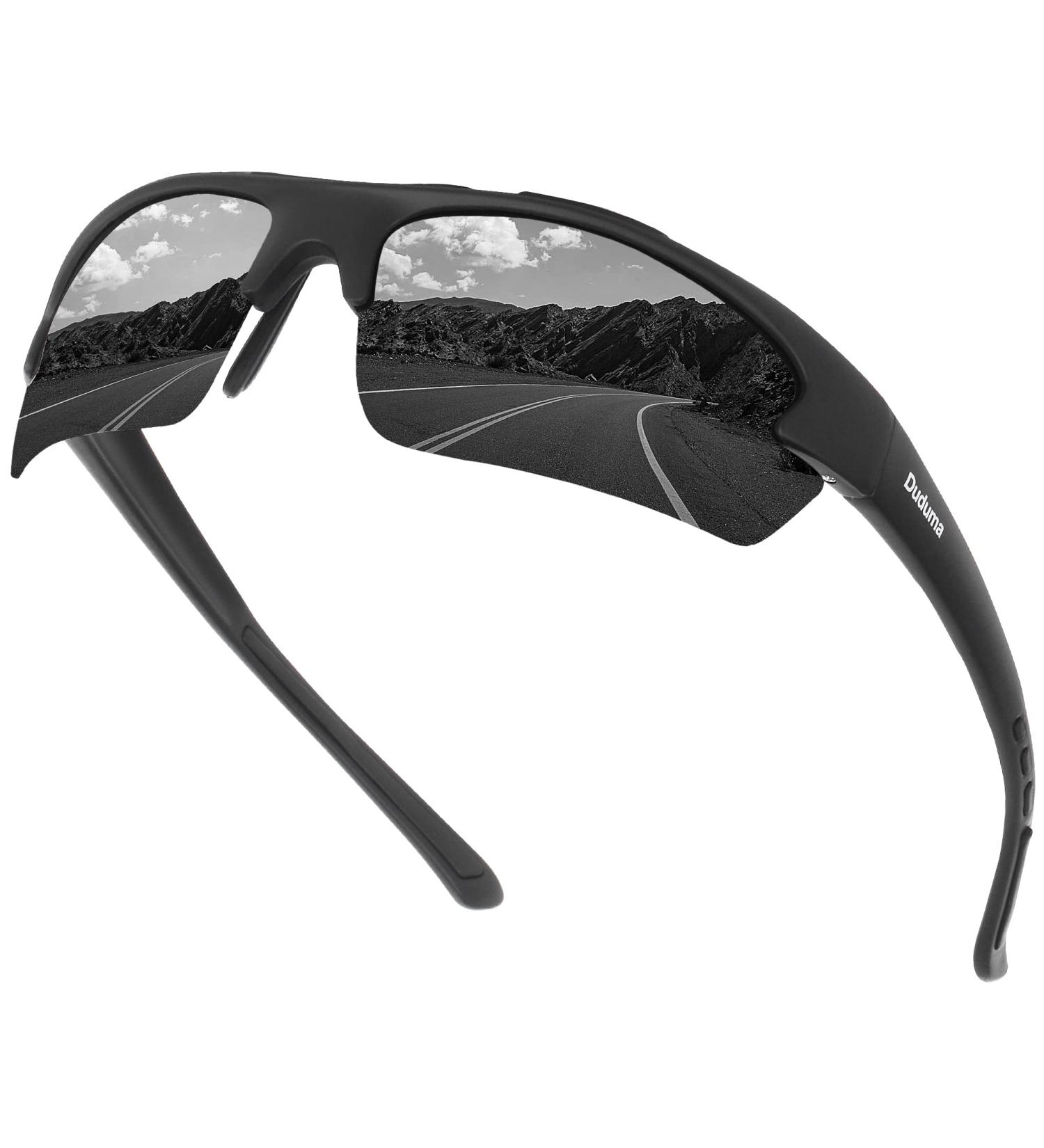 Duduma Men's Polarized Sports Sunglasses - TR62 Superlight Frame, Black Matte Frame with Black Lens - Buy Online on GoSupps.com