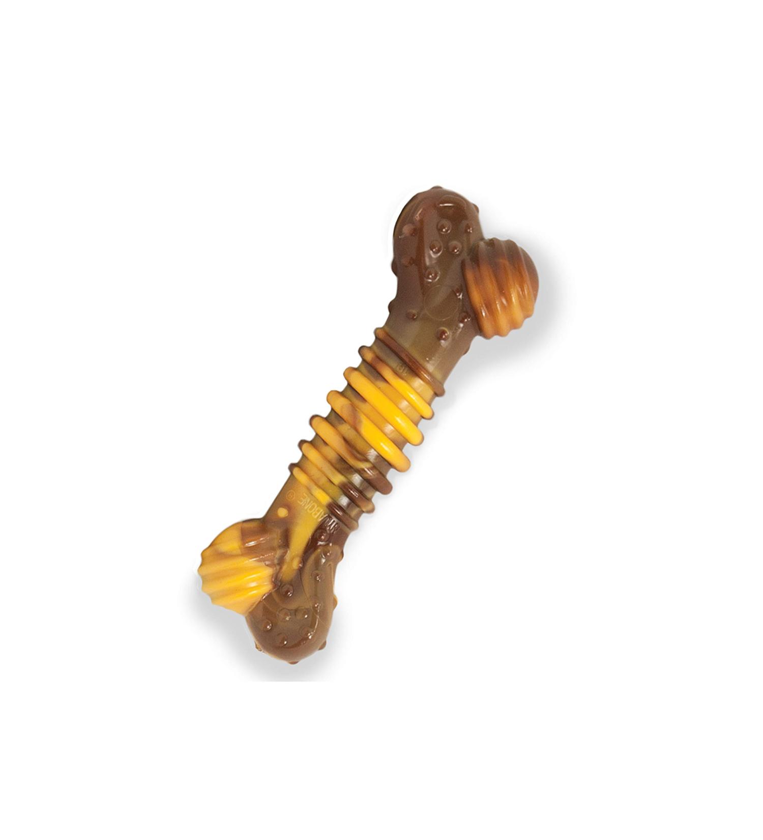 Buy Nylabone Flavor Beef and Cheese Bone - Small Brown & Yellow | International Shipping Available - Buy Online on GoSupps.com
