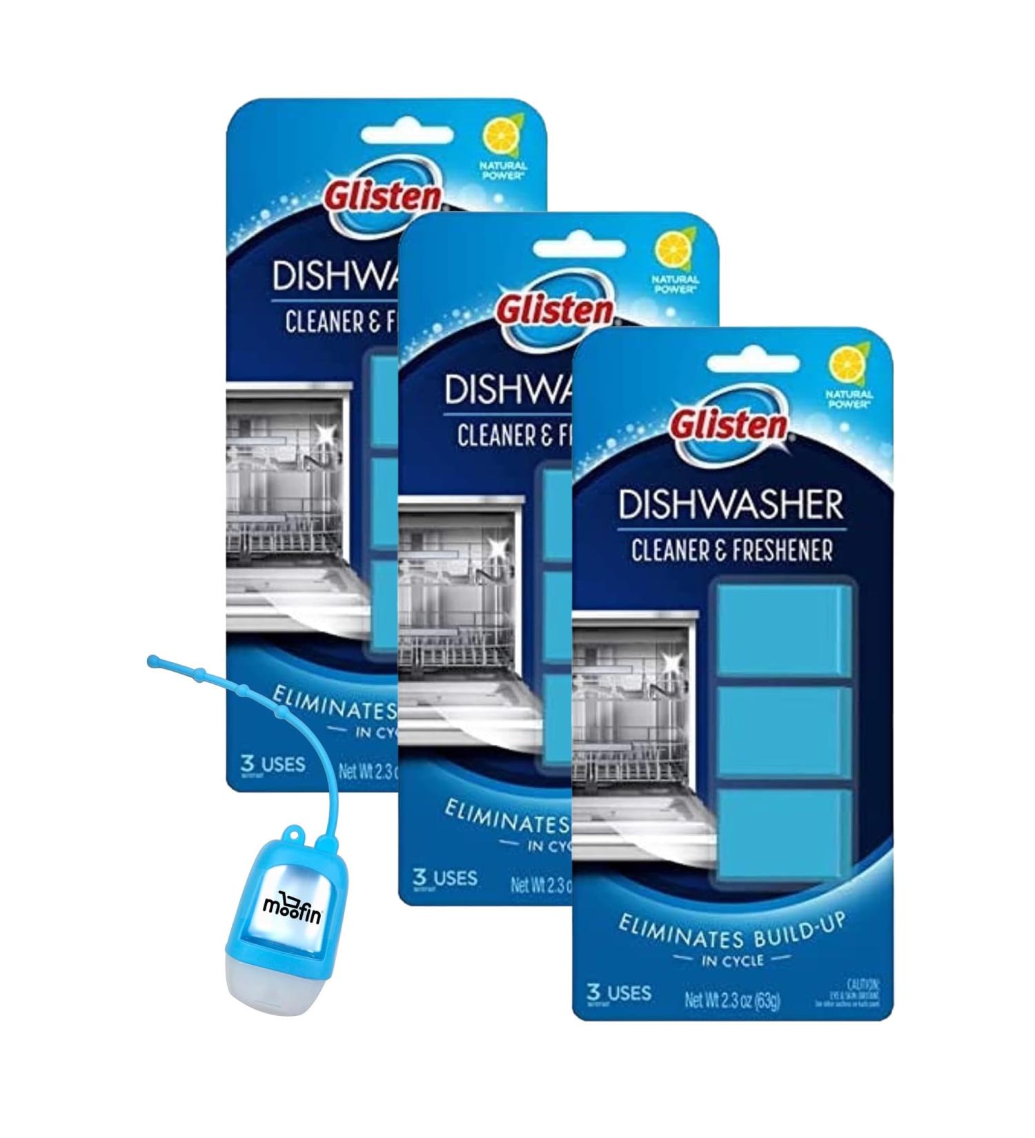 Glisten Dishwasher Cleaner 2.3 Oz (3 Tablets) with Moofin Hand Sanitizer Dispenser Dishwasher Cleaner and Deodorizer for All Machine Makes and Models Dishwasher Cleaner Tablets Pack of 3 - Buy Online on GoSupps.com