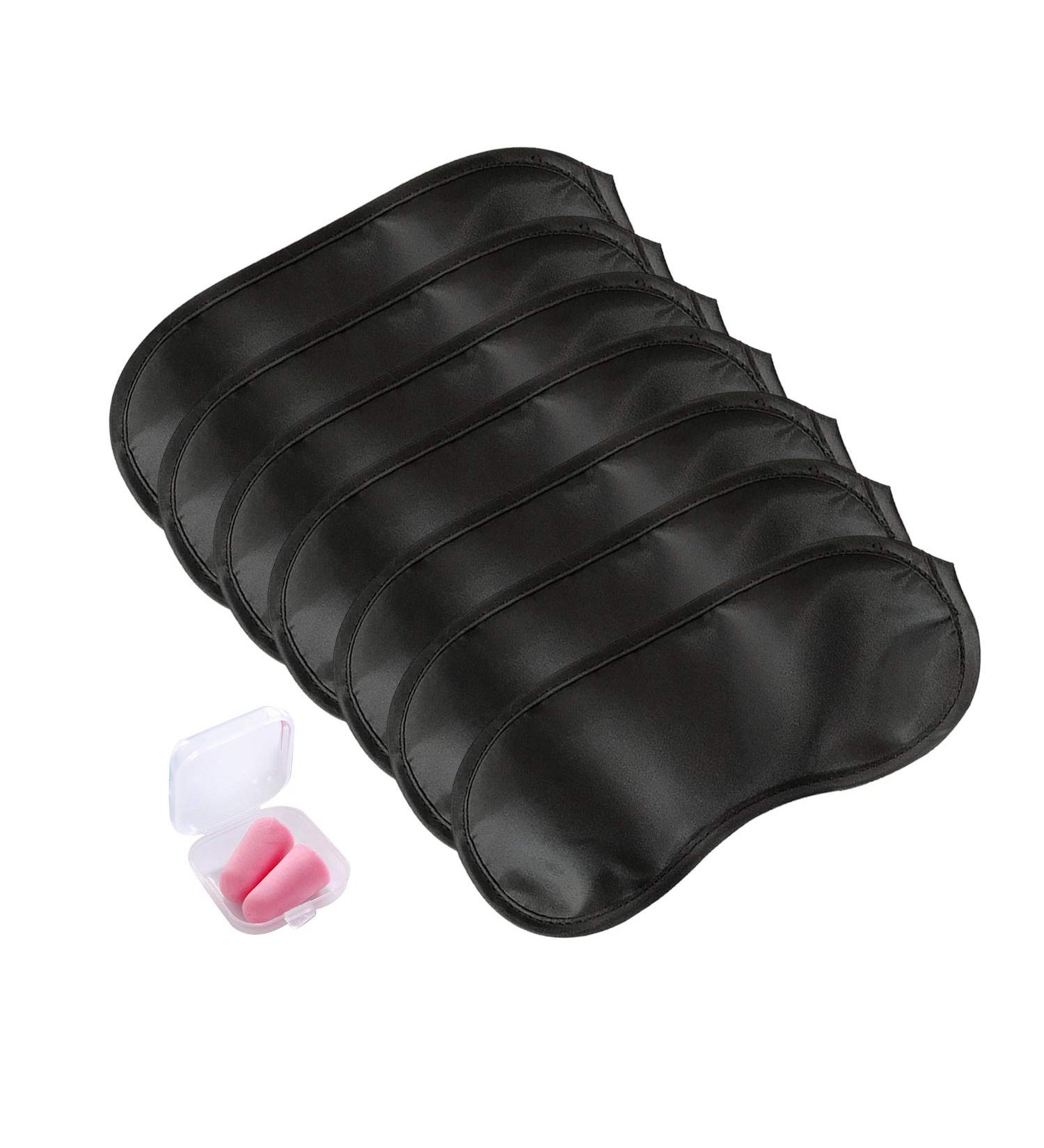 Maltose Sleep Eye Mask 50 Pcs with Earplugs | Black Polyester Blindfold for Men and Women | Adjustable Strap | Ideal for Travel, Party, Team Games - Buy Online on GoSupps.com