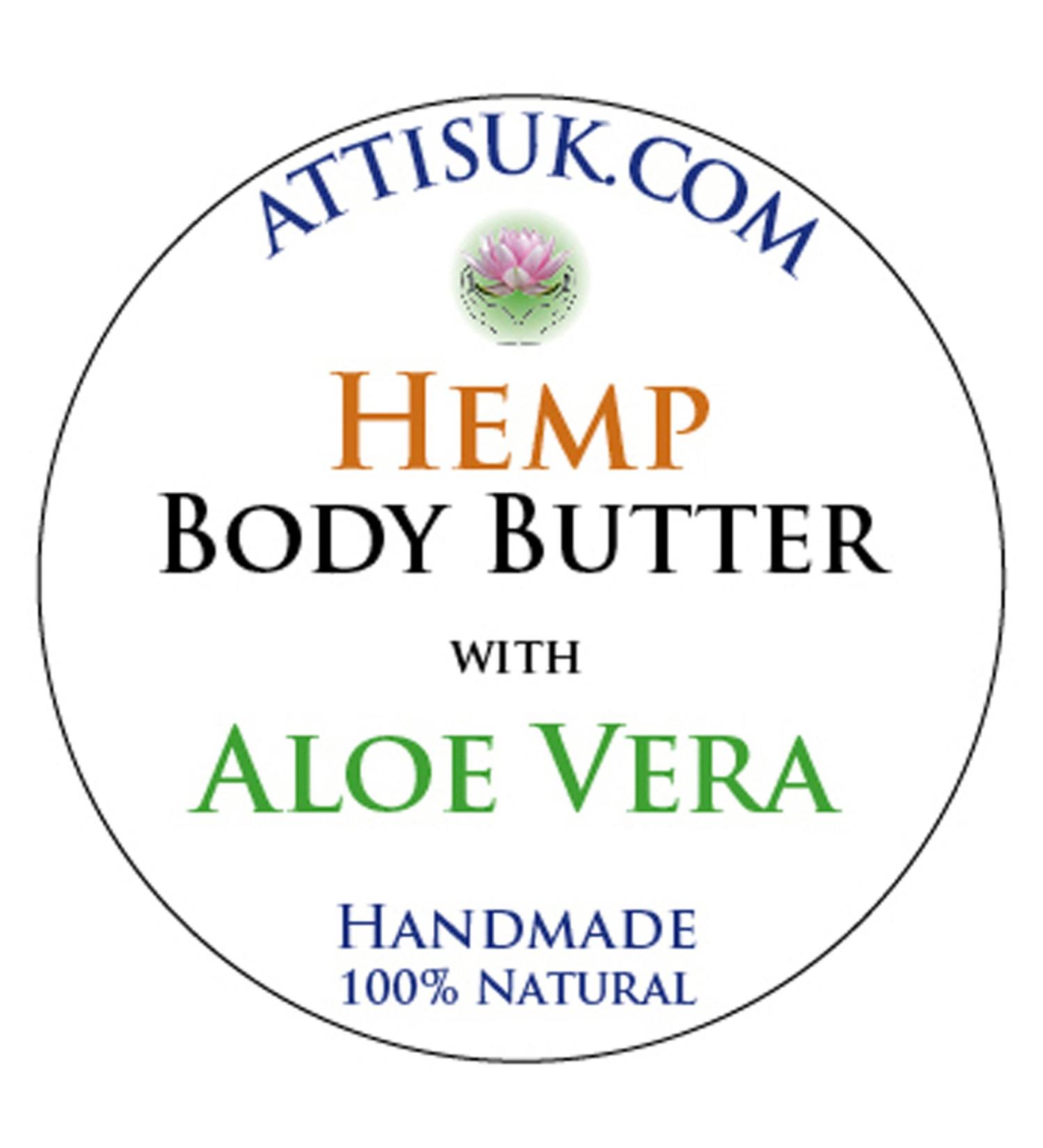 ATTIS ATTIS Hemp Body Butter with Aloe Vera | Vegan | with Ylang-Ylang Essential Oil | Moisturizing | Rehydrating | Face Cream | Hand Cream | Natural | Handmade (100 ml)