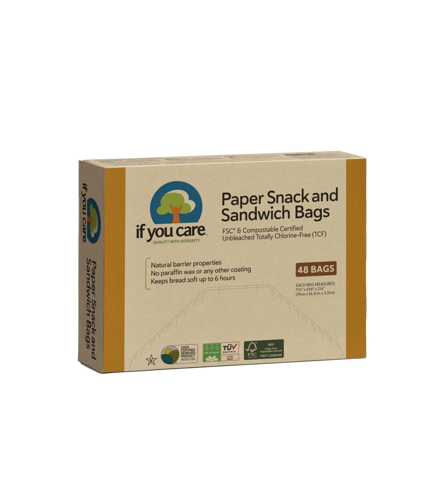 If You Care Natural Sandwich Bags - 48 Count | Eco-Friendly Snack Storage - Buy Online on GoSupps.com