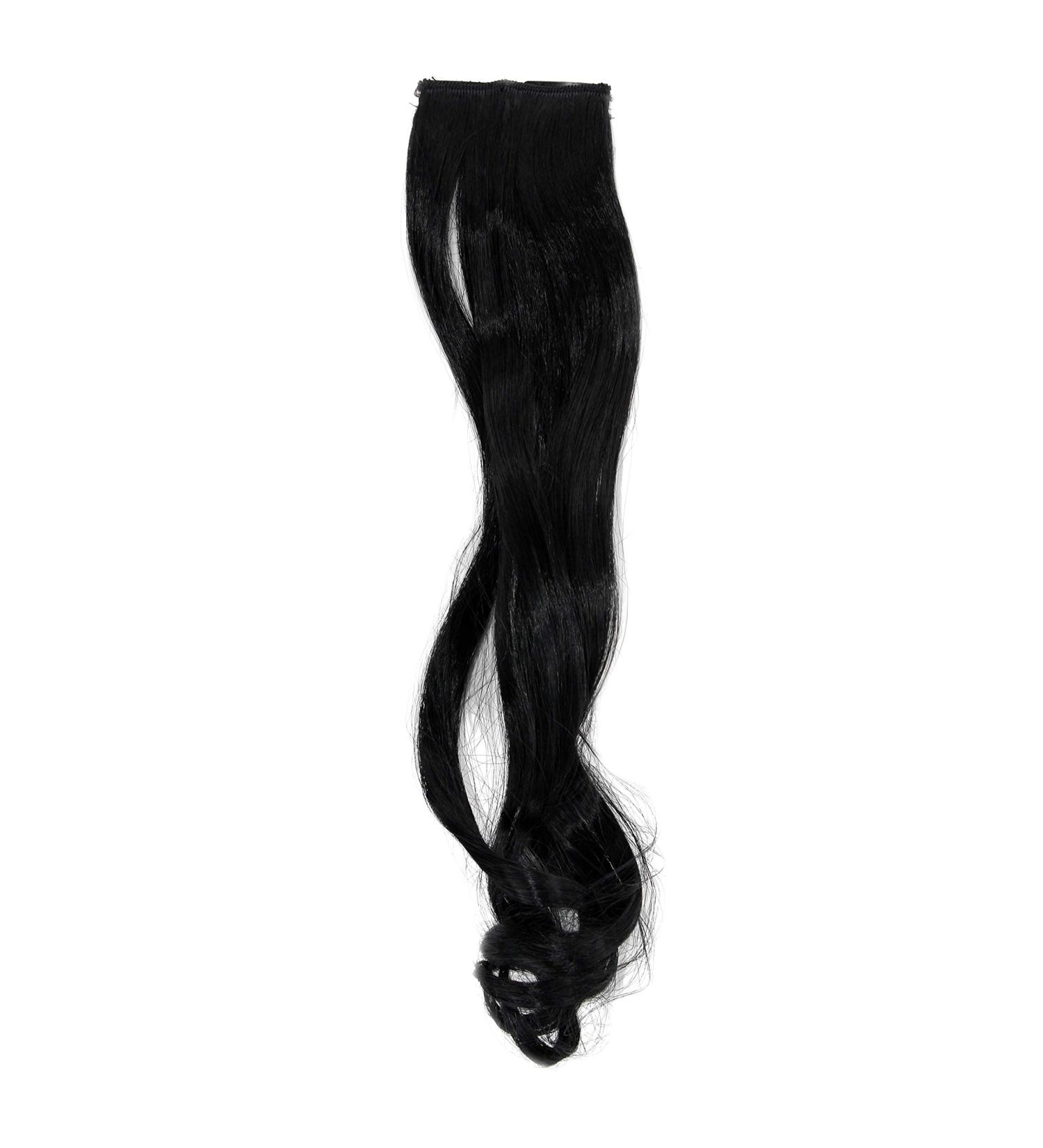 Wig Me Up-Width Extension with 2 Clips strands of hair extension hair parts highlight wave 45cm / 18inch black yzf-p2c18-1 black (1)