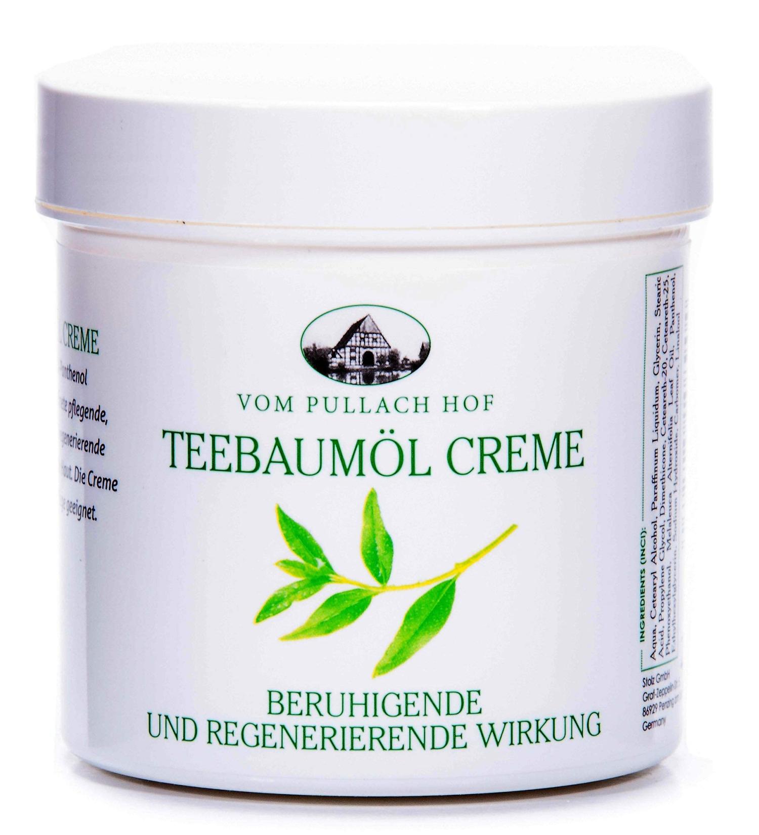 Pullach Hof Tea Tree Oil Cream | Ointment for Dryness | 250ml - Soothing Relief for Skin | International Shipping - Buy Online on GoSupps.com