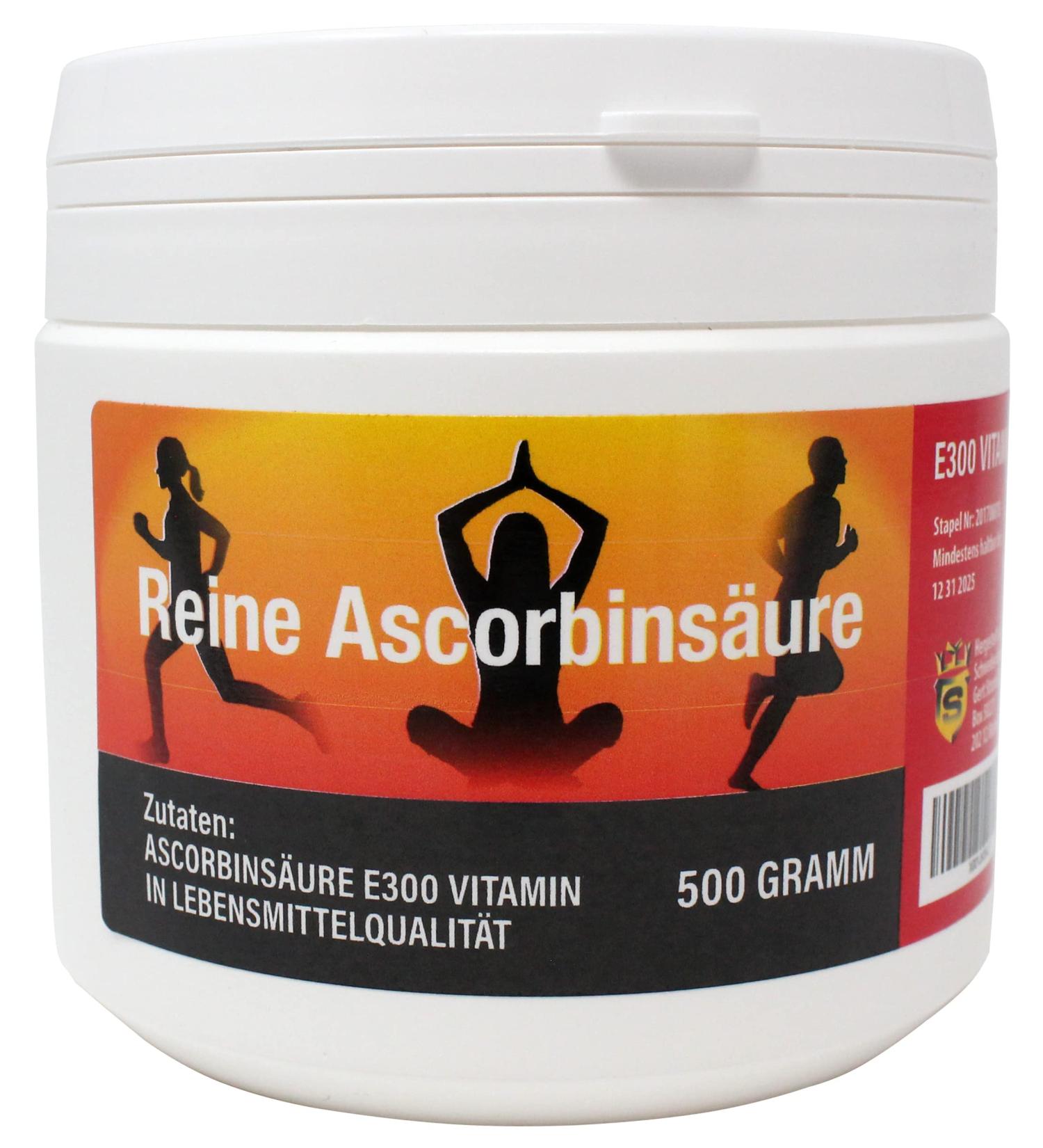 Ascorbic acid powder |Vitamin C powder 500 g |pure and high dose |Natural antioxidants |Dietary supplement |Vitamin preparation |Gluten -free |Vegan |without additives