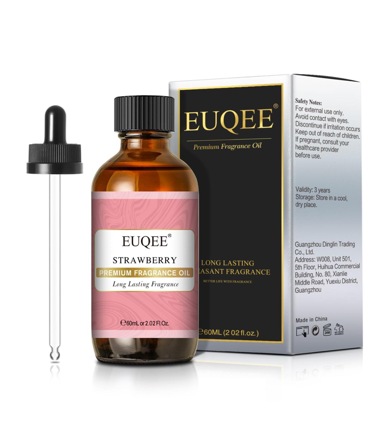 EUQEE Strawberry Fragrance Oil 60ml - Aromatherapy and DIY Candle Making Essential Oil - Buy Online on GoSupps.com