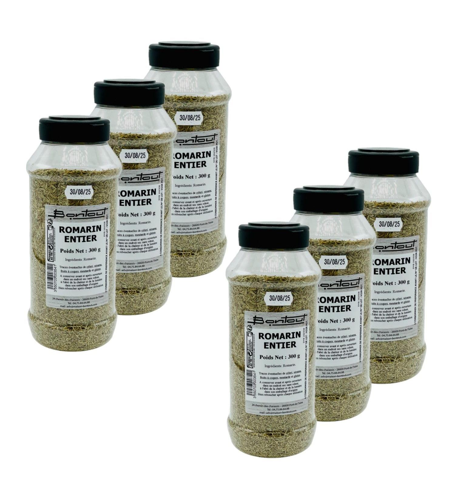 Bontout Pack of 6 whole rosemary - 300g jar