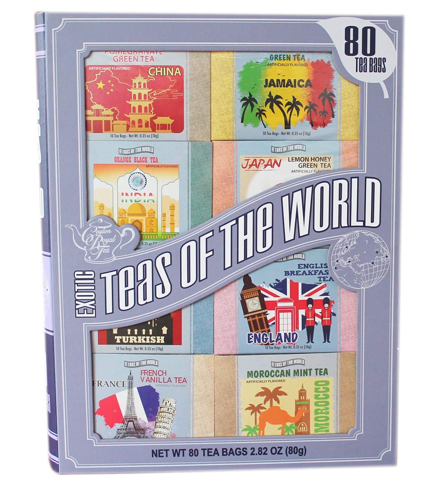 Exotic Teas of The World Gift Set - 80 Tea Bags, 8 Unique Flavors - Buy Online on GoSupps.com