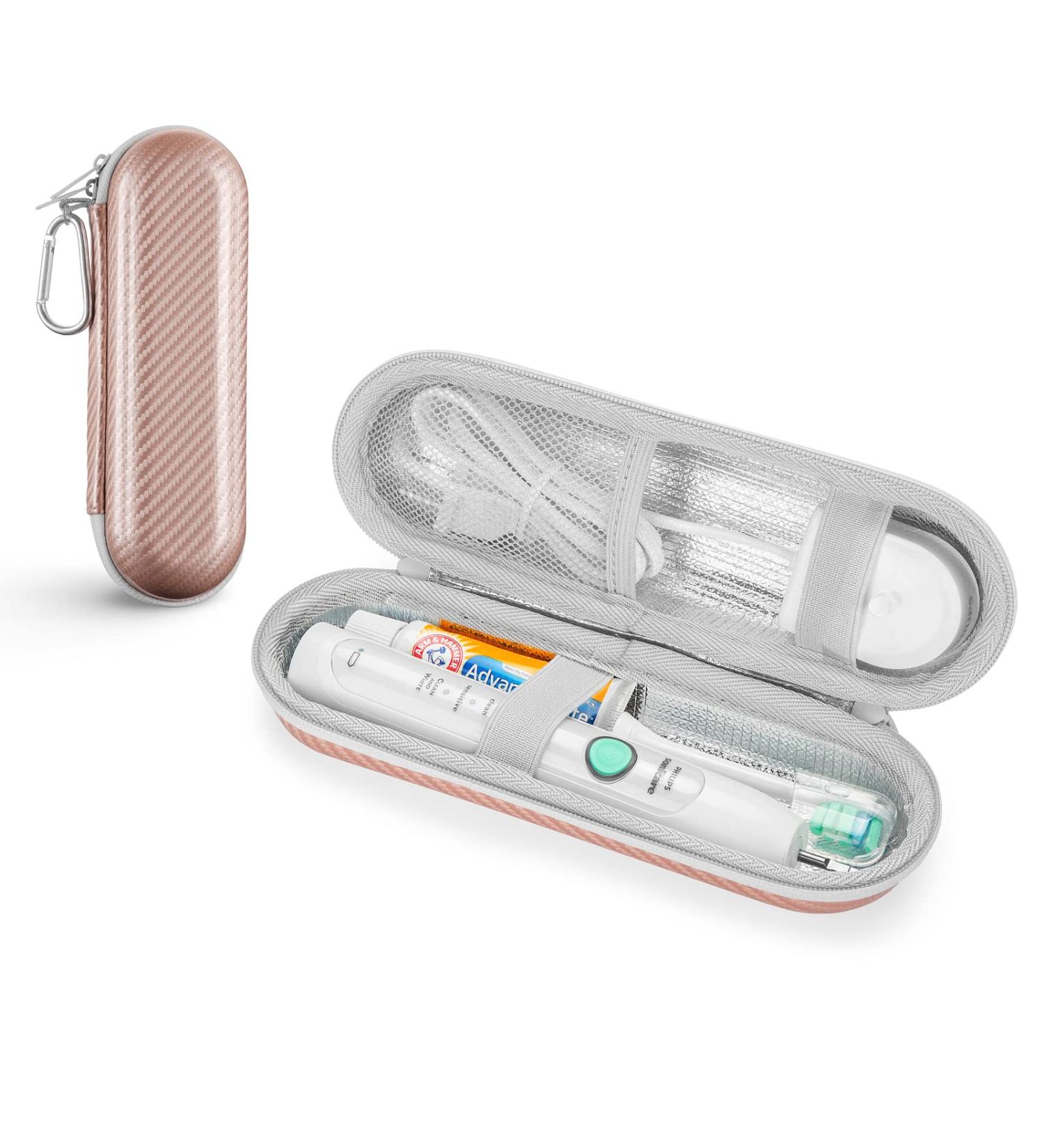 Yinke Travel Case for Oral-B & Philips Sonicare Electric Toothbrushes | Hard EVA Protective Cover - Rose Gold - Buy Online on GoSupps.com