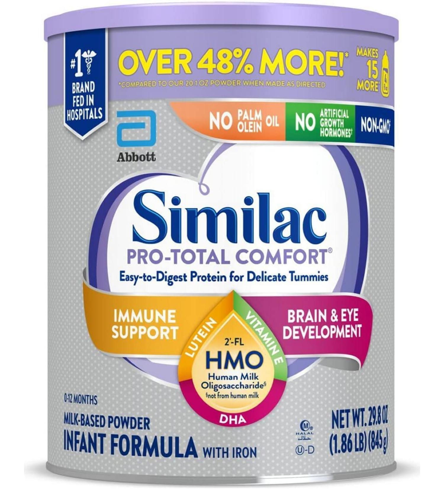 Similac Pro Total Comfort Infant Formula - Non-GMO - 29.8 Oz Can - Pack of 6 - Buy Online on GoSupps.com
