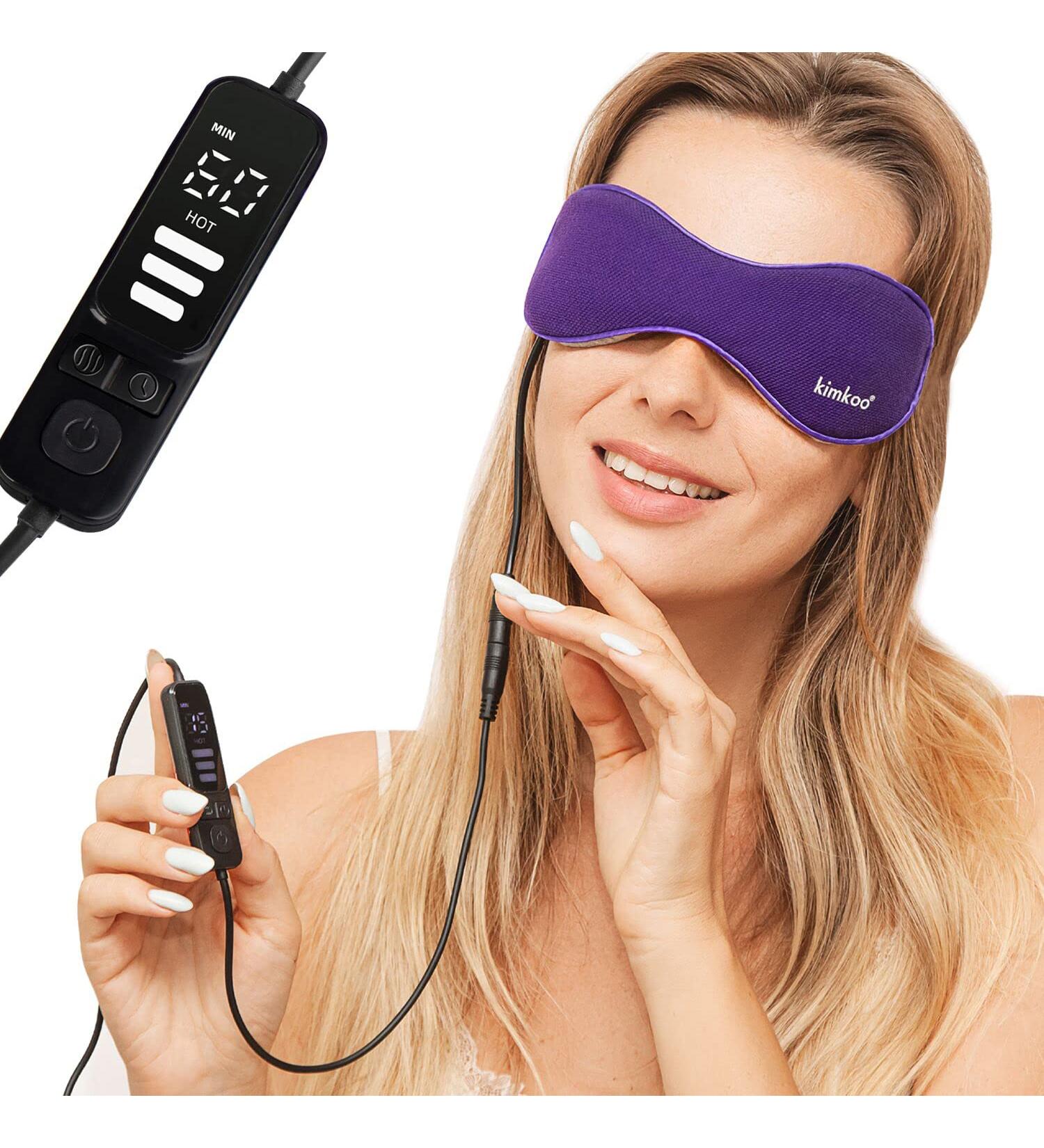 Heated USB Eye Mask for Dry Eyes Relief | Electric Warm Eye Compress for Irritation, Blepharitis, Dark Circles | Stone Inside - Buy Online on GoSupps.com