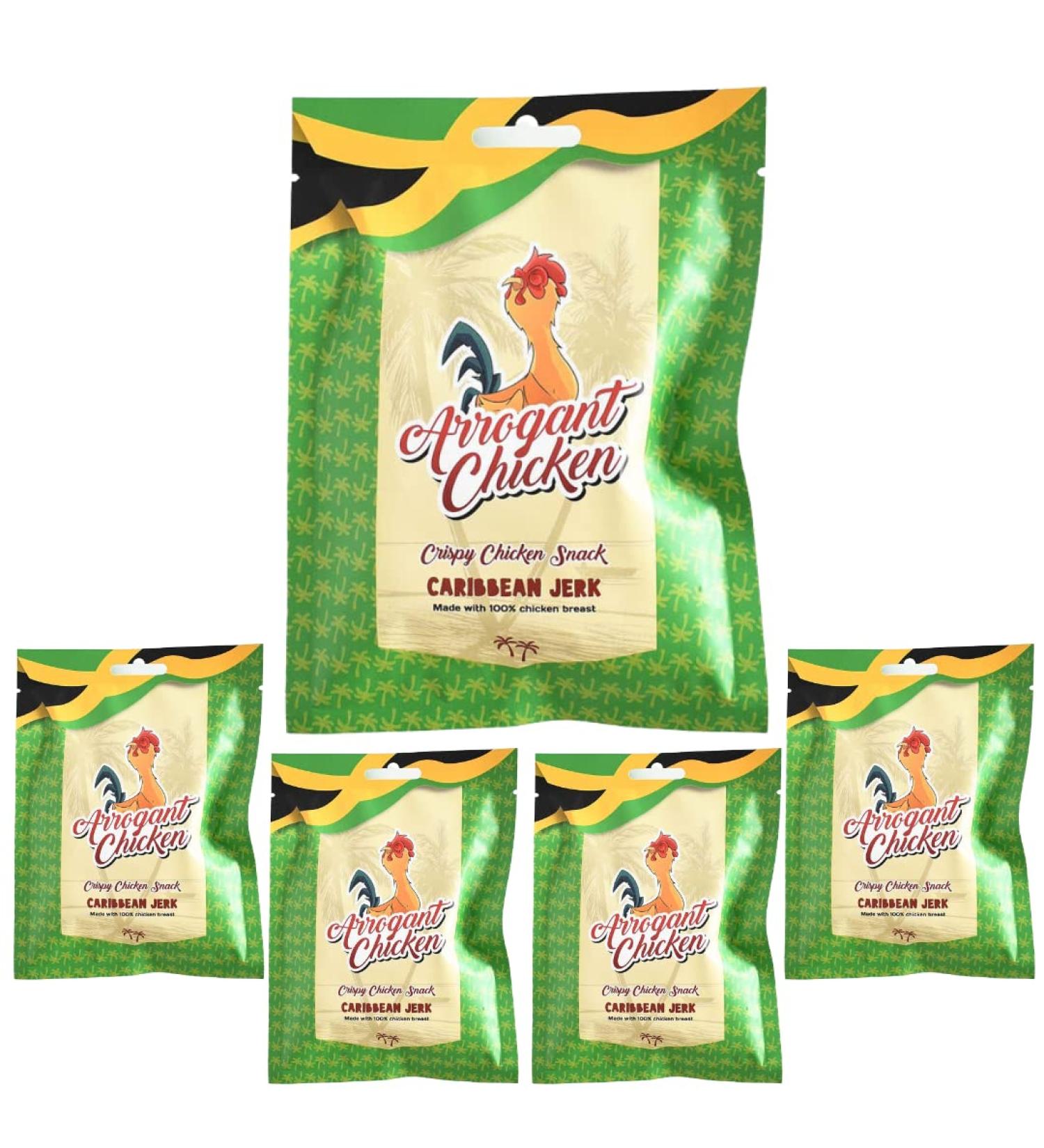 Arrogant Chicken - Crispy Slices - Caribbean Jerk 5 x 30g Packs Caribbean Jerk 5 x 30g - Buy Online on GoSupps.com
