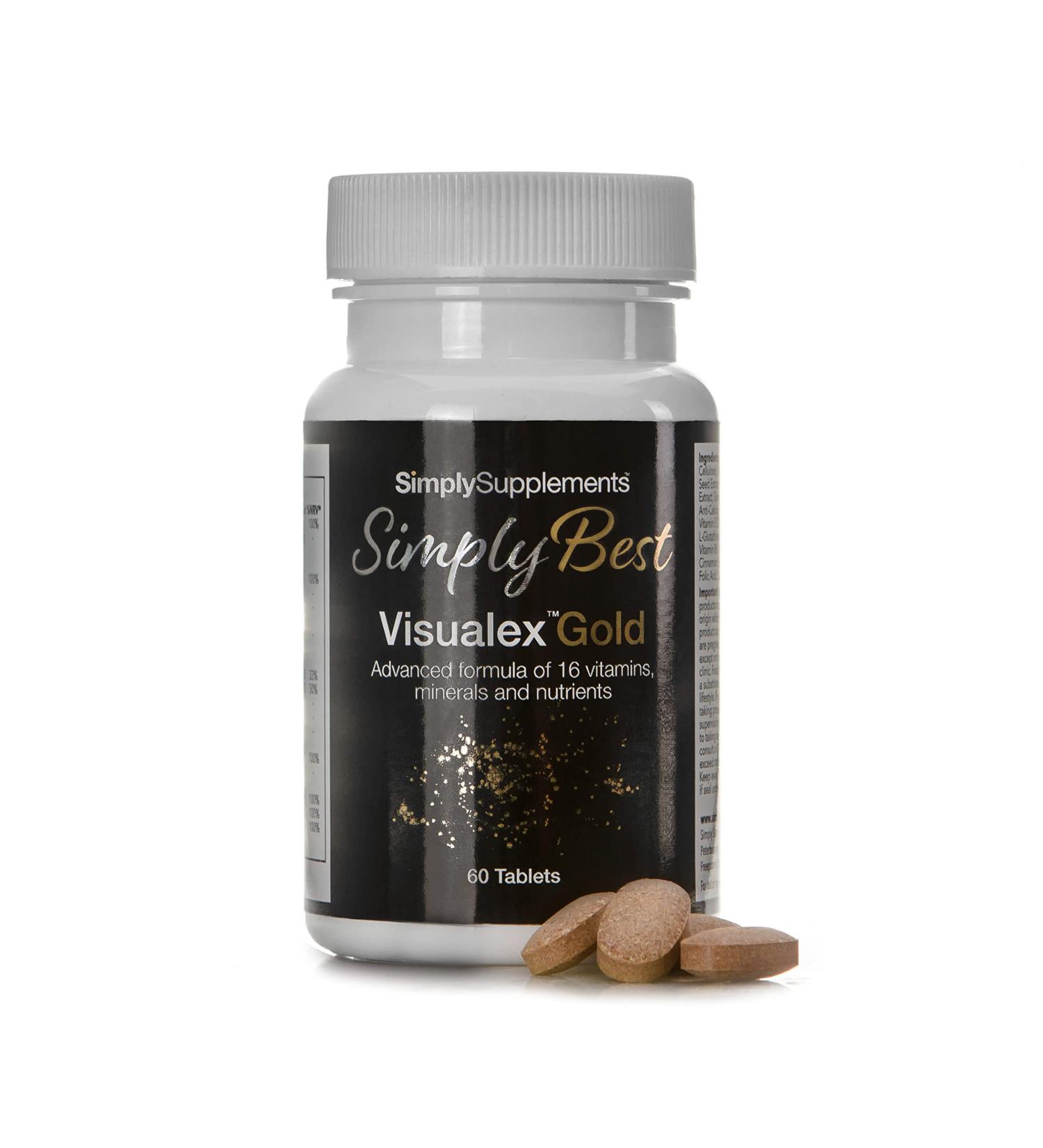 Visualex Gold - Vegan Eye Health Supplement - 60 Tablets for 2 Months Supply | SimplySupplements International Shipping - Buy Online on GoSupps.com