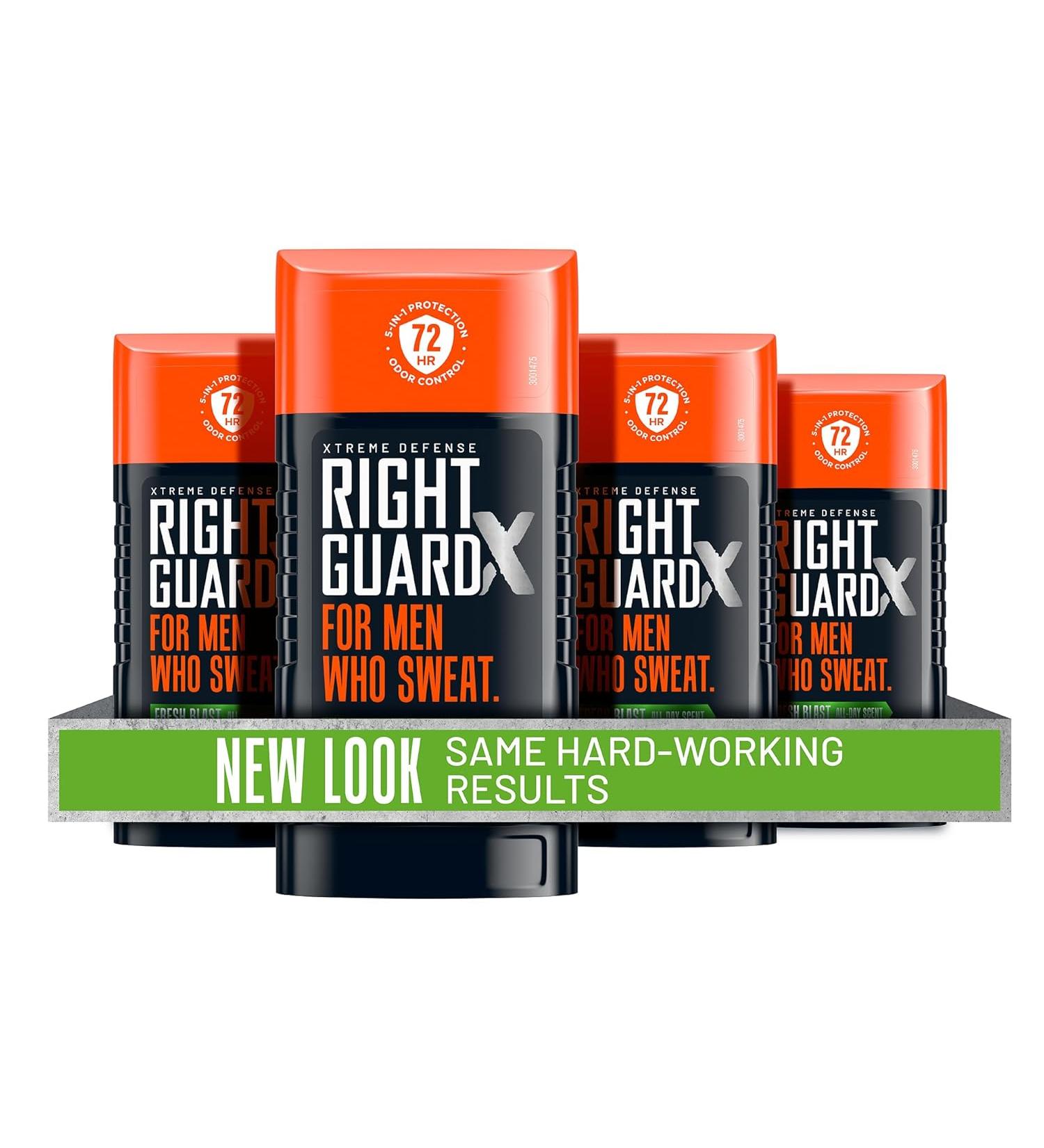 Right Guard Xtreme Defense Fresh Blast Antiperspirant Deodorant - 4 Count 2.6 oz Stick - Buy Online on GoSupps.com