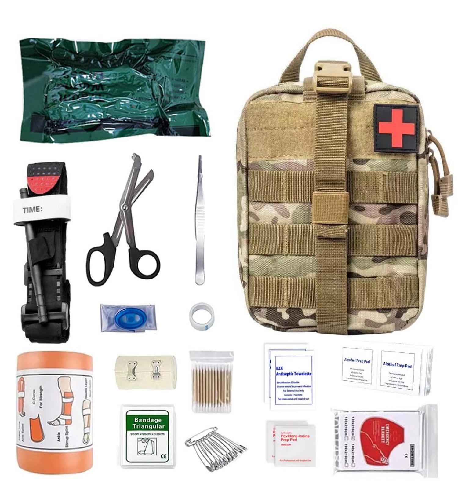 Buy Gobesty Outdoor First Aid Set - 46-Piece Tactical Kit for Camping Hiking Car and Home Safety - Buy Online on GoSupps.com