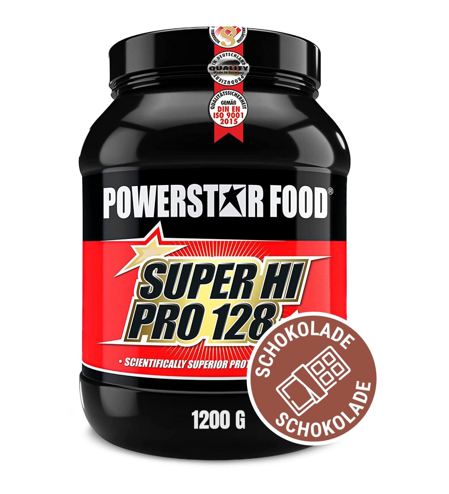 Powerstar Super Hi Pro 128 Protein Powder | 1200g Multi-Component Chocolate Shake | 78% Protein for Muscle Building | High Biological Value | International Shipping Available - Buy Online on GoSupps.com