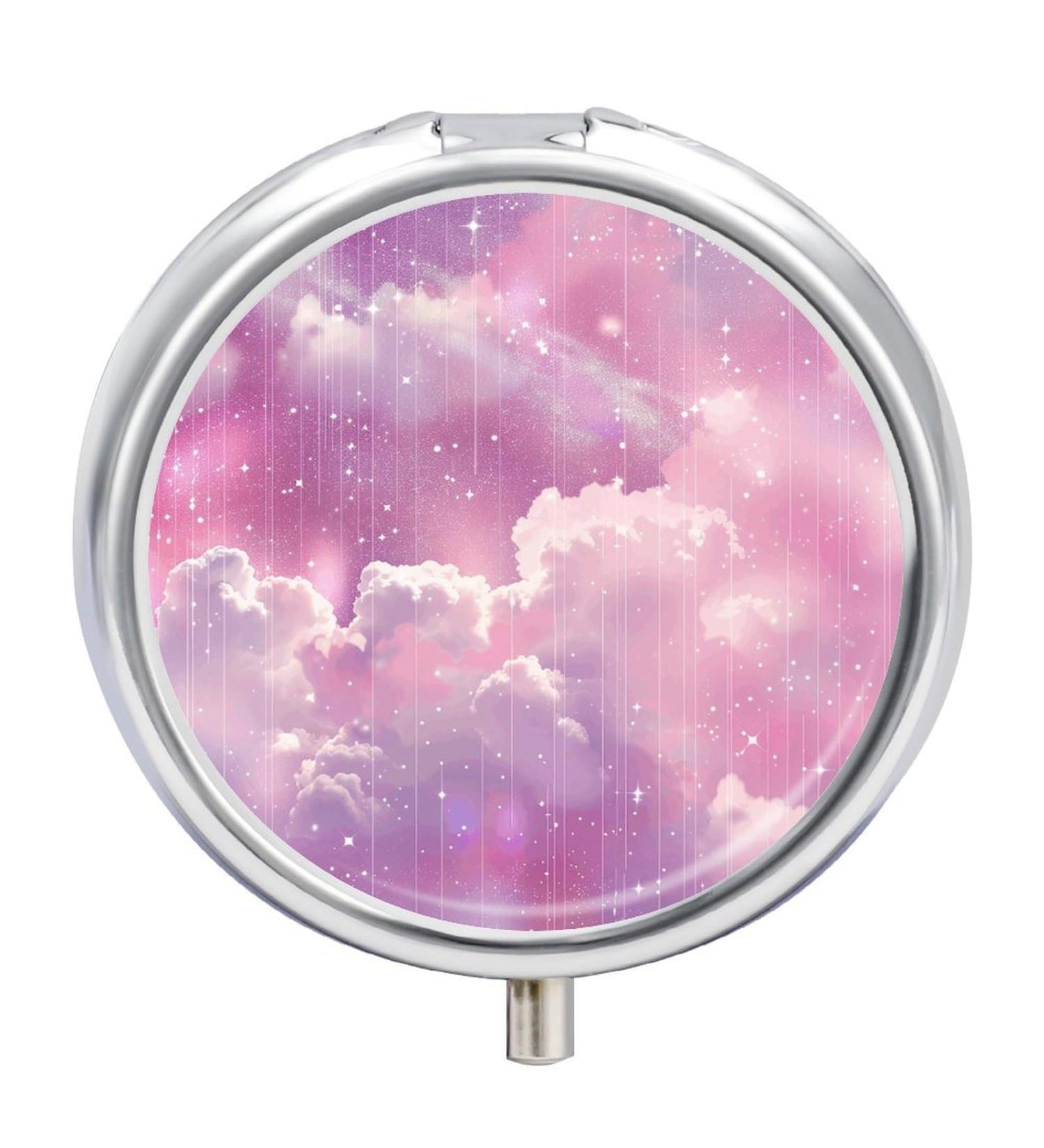 Portable 3 Compartment Pill Box - Sparkling Purple Travel Organizer for Purse & Pocket - Buy Online on GoSupps.com