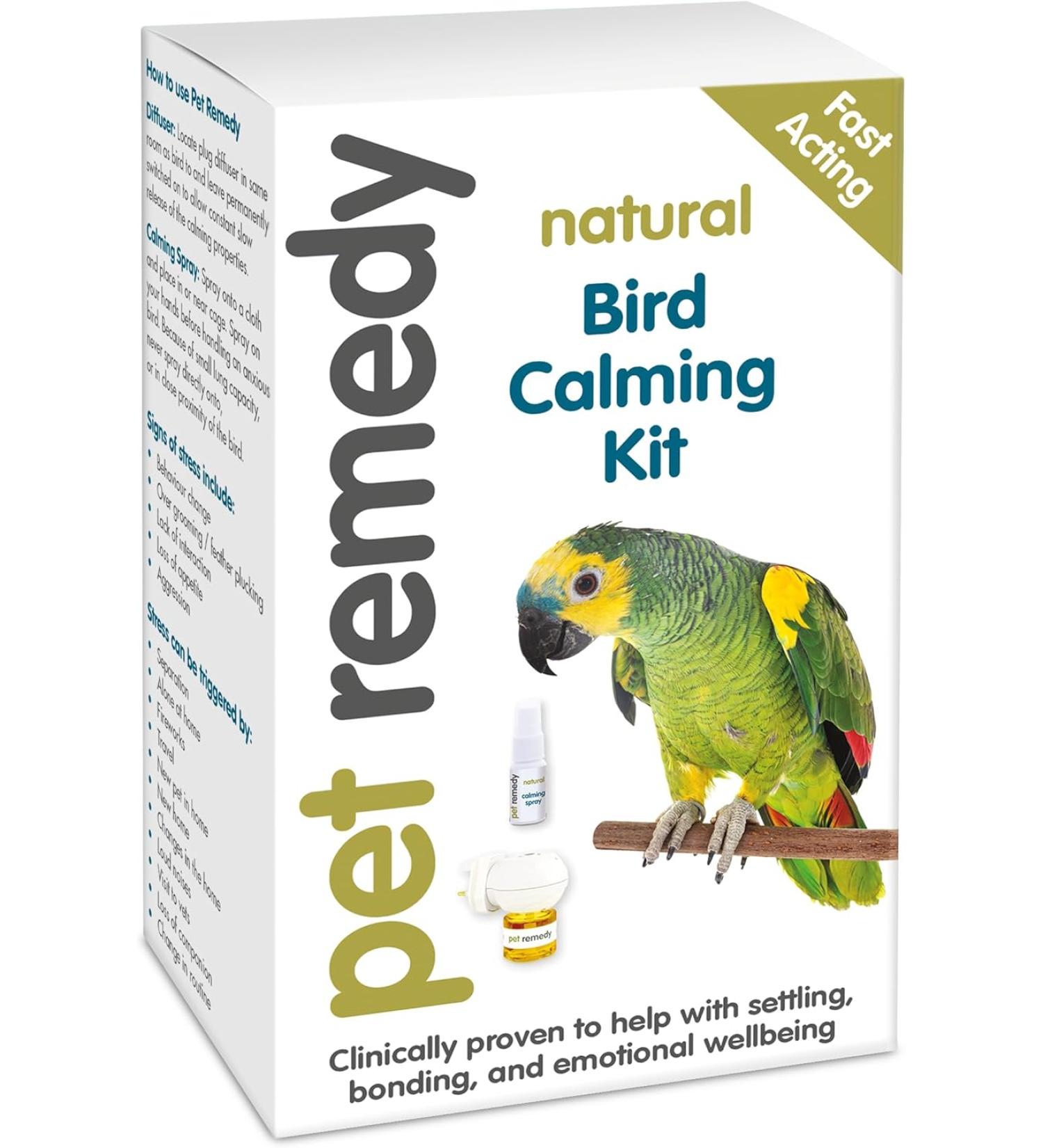 Pet Remedy Natural Calming Kit for Birds Clinically Proven Parrot Calming Formula to Relieve Stress Promote Emotional Wellbeing and Strengthen Bonding - Buy Online on GoSupps.com