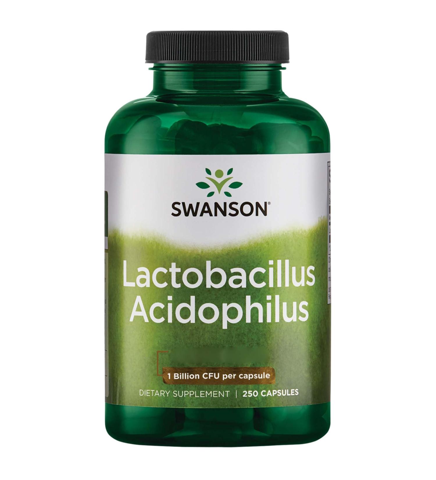 Swanson Lactobacillus Acidophilus - 1 Billion Cultures 250 Capsules | Soy Free Gluten Free Non-GMO - Laboratory Tested Probiotic Supplement - Buy Online on GoSupps.com