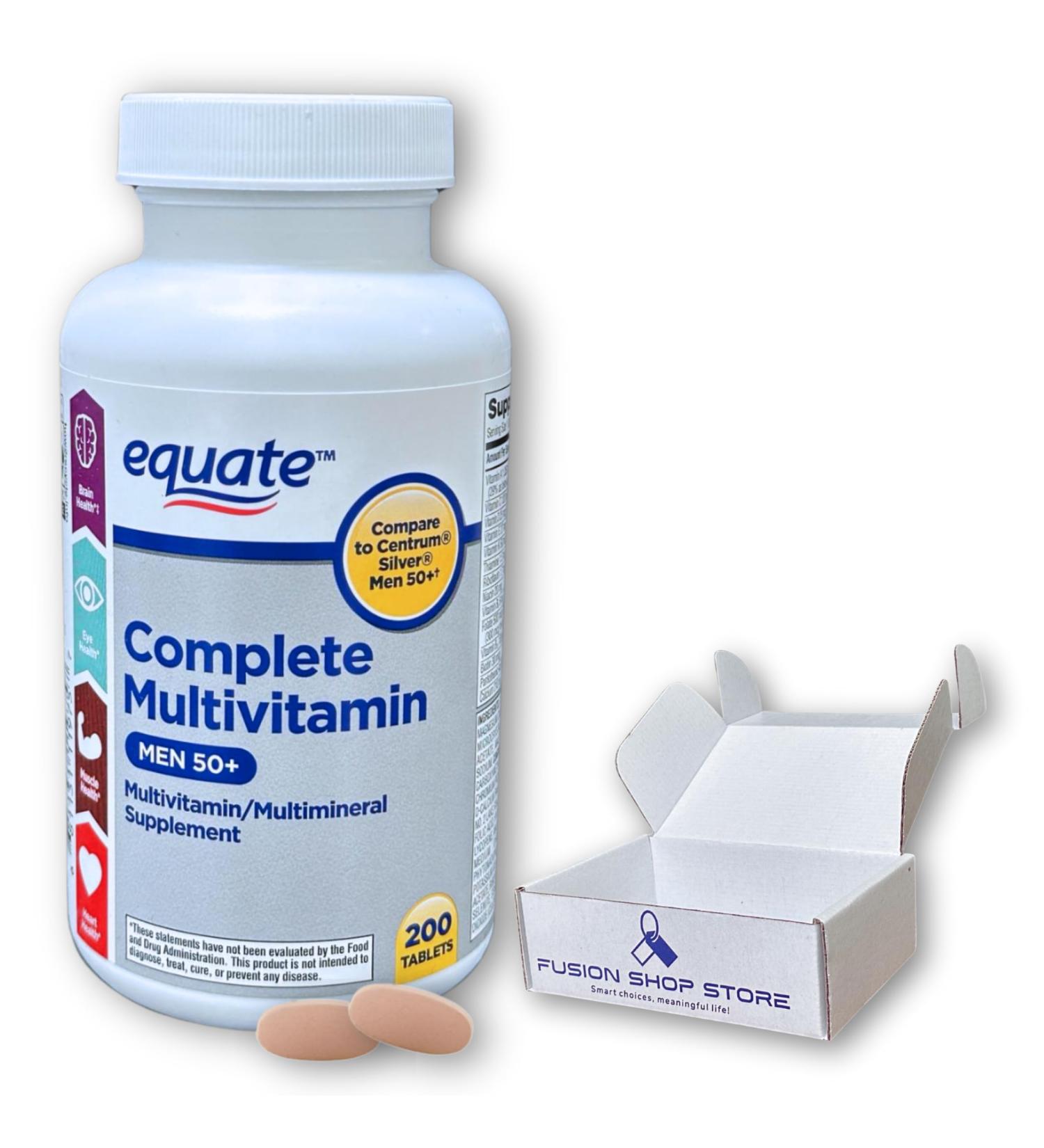 Multivitamin Multimineral for Men 50+ Tablets 200 Count (Pack of 1) Boxed by Fusion Shop Store - Buy Online on GoSupps.com