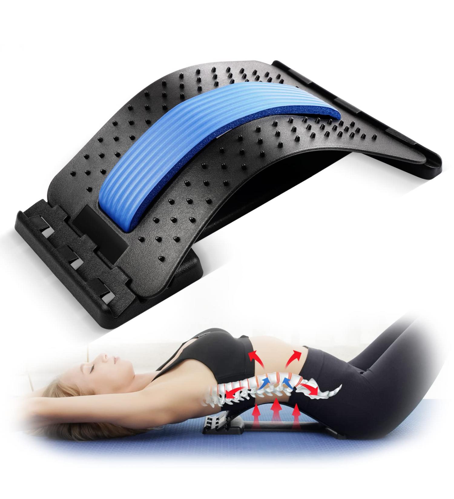 Lumbar Back Stretcher and Pain Relief Device for Herniated Disc, Sciatica, Scoliosis - Back Massage Spine Board for Lower and Upper Back Muscle Pain Relief - Buy Online on GoSupps.com