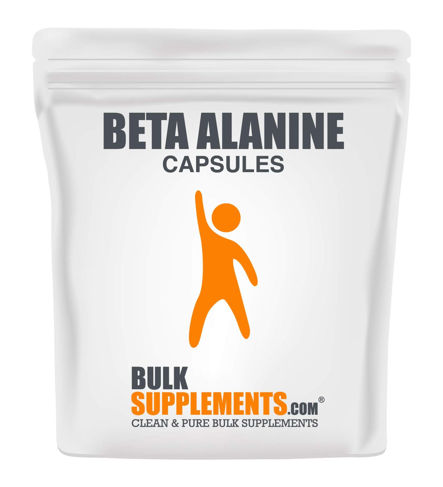 BulkSupplements Beta Alanine Capsules - Vegan Pre Workout for Muscle Recovery - 100 Gelatin Capsules - Buy Online on GoSupps.com