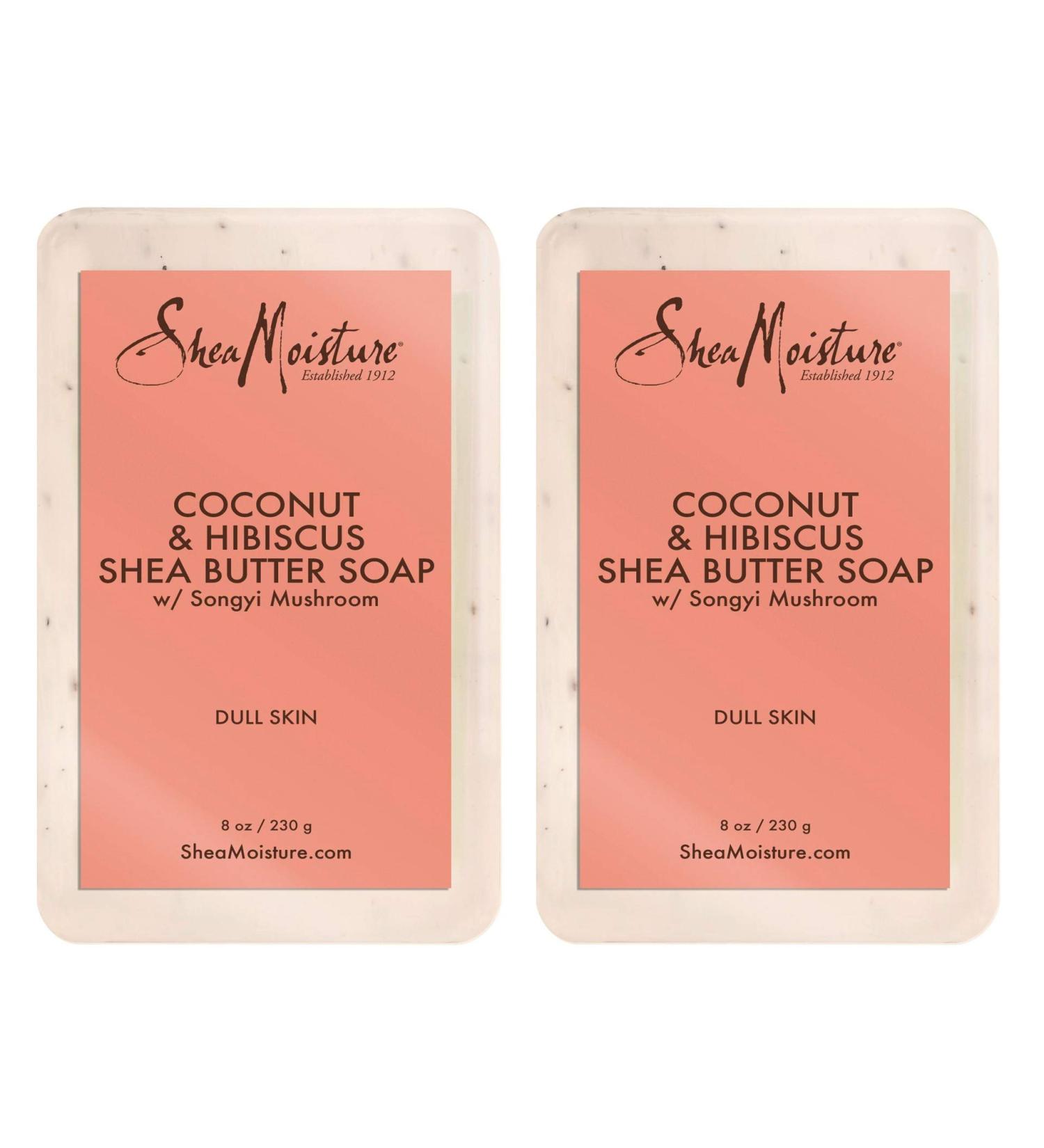 Shea Moisture Coconut & Hibiscus Shea Butter Soap Bar 8oz (235ml) - 2 Pack - Buy Online on GoSupps.com