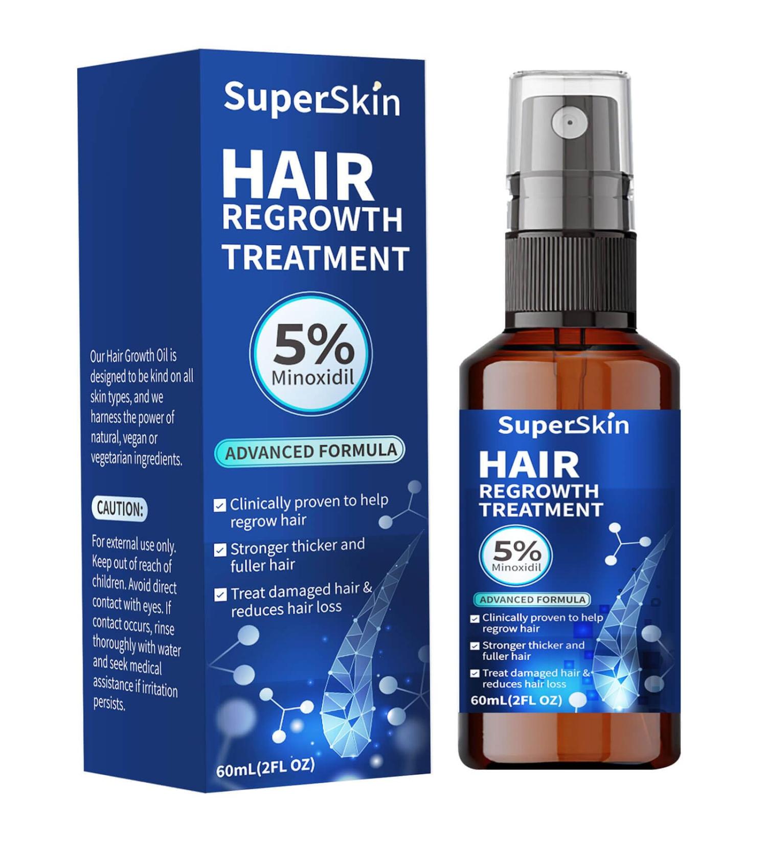 Buy 5% Minoxidil Hair Growth Serum | Hair Regrowth Treatment for Men & Women | Thicker Stronger Hair | 60ml - 1 Month Supply - Buy Online on GoSupps.com