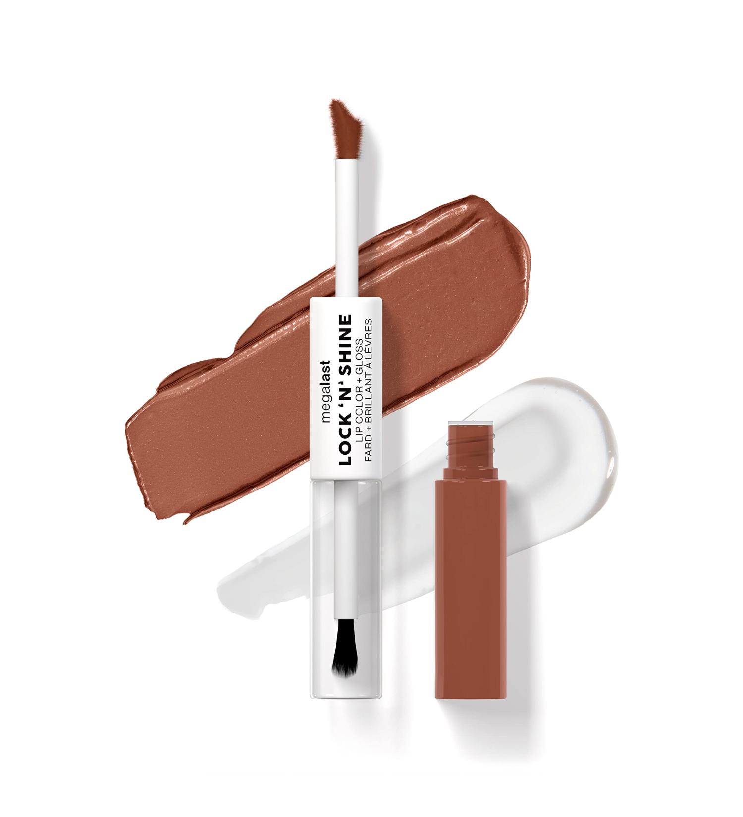 Wet N Wild Megalast Lock N' Shine Lip Color and Clear Gloss Formula Enriched with Vitamin E and Jojoba Oil Shade Lotus Petal - Buy Online on GoSupps.com