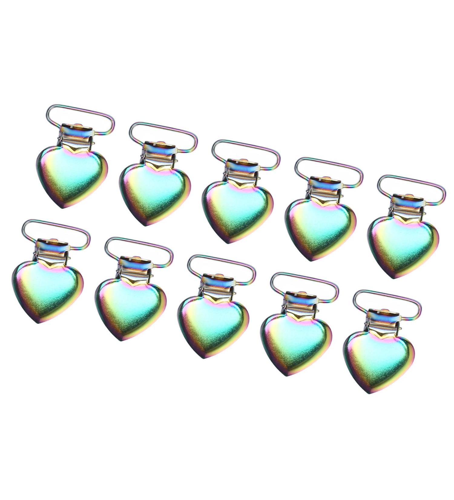 Metal Heart Pacifier Clips - Anti-Rust Cute Cartoon Designs for DIY Baby Accessories - International Shipping Available - Buy Online on GoSupps.com