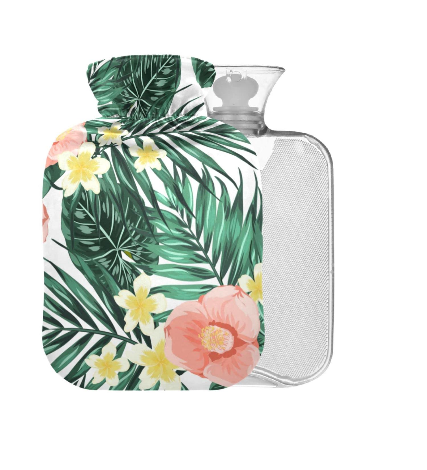 Summer Tropical Jungle Palm 2L Large Hot Water Bag - Bap Free Heat Pack for Pain Relief Headache & Neck Support - Buy Online on GoSupps.com
