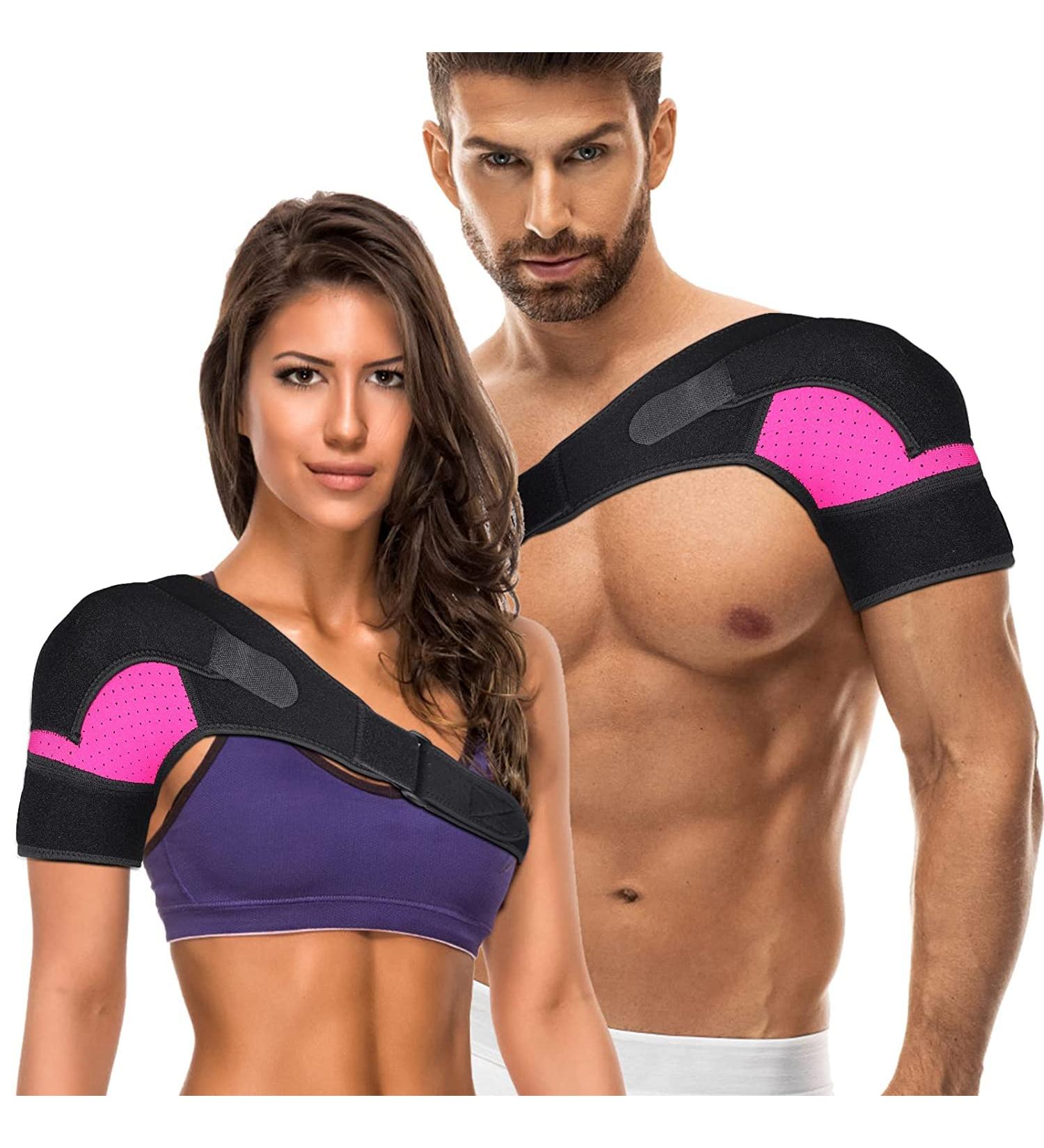 Chlffua Adjustable Shoulder Brace for Women - Prevent Injuries and Support Left & Right Shoulder - Pink, One Size - Buy Online on GoSupps.com