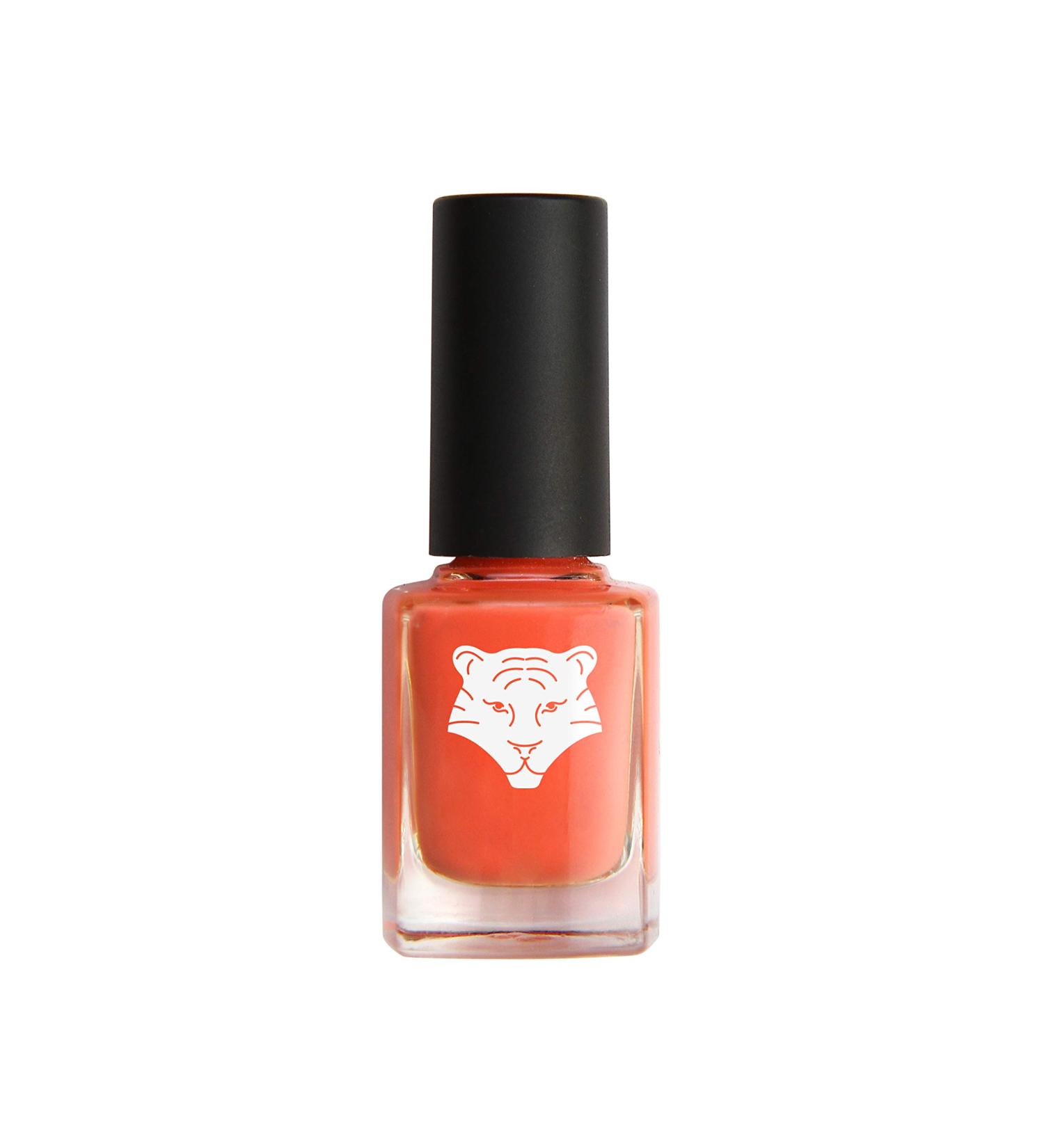 Vegan & Natural Nail Lacquer - Coral Orange 195 Seize the Moment - Natural & Plant-based Ingredients - Shine & Long-Lasting Wear - ALL TIGERS - Buy Online on GoSupps.com
