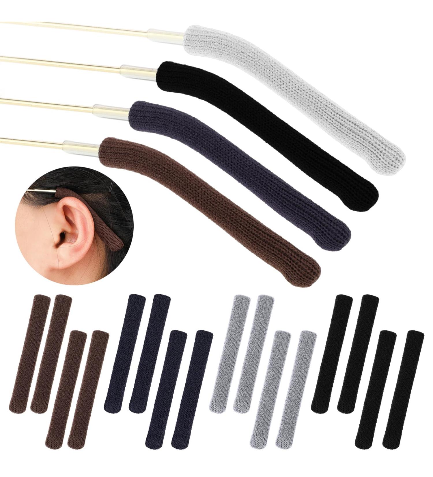 16 Pieces Eyeglass Ear Cushions Soft Knitted Cotton Anti Slip Temple Pads Eyeglass Temple Tips Eyeglass Pads Behind The Ear Eyewear Retainer Glasses Arm Sleeve for Glasses Sunglasses 4 Colors - Buy Online on GoSupps.com