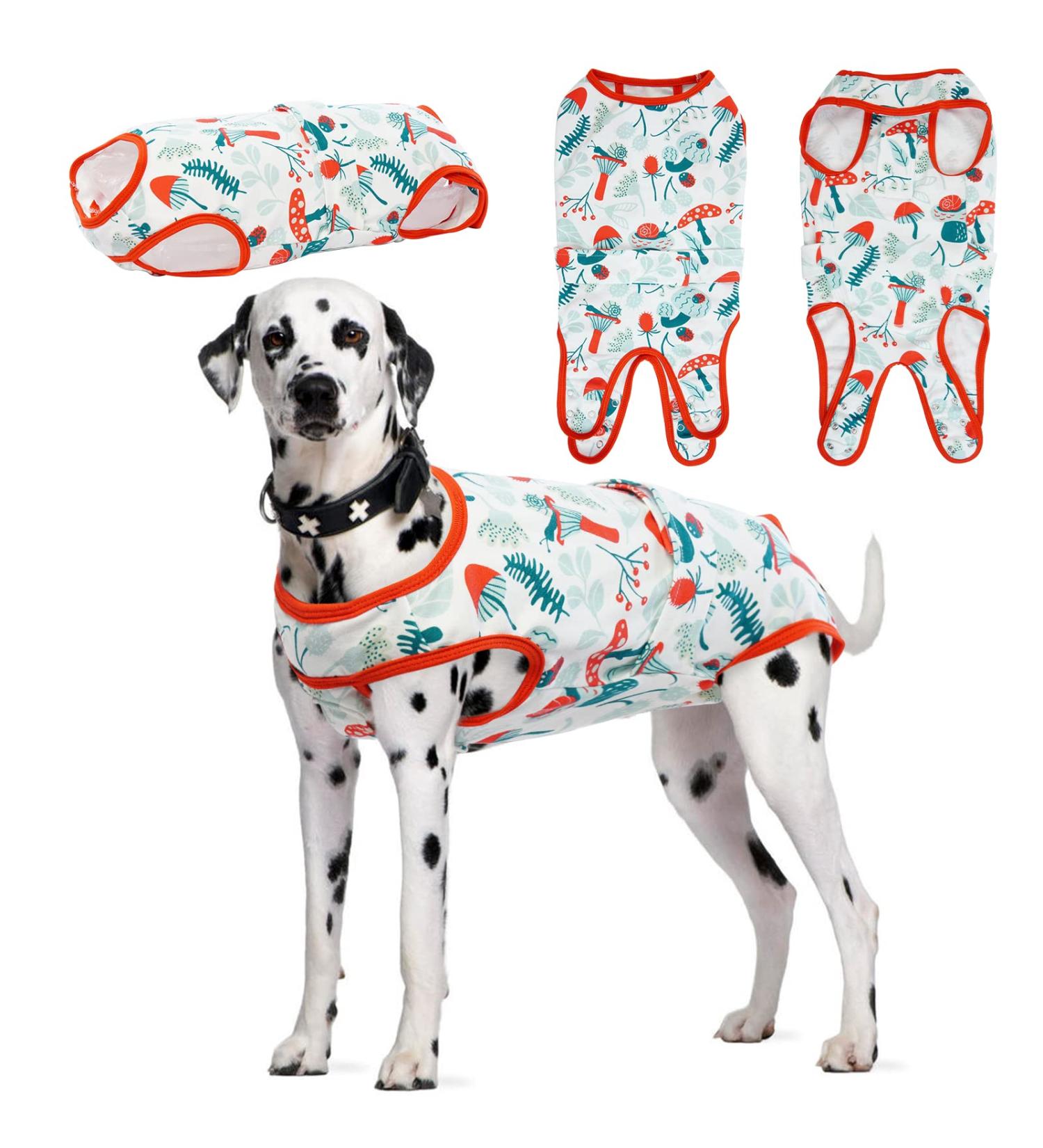 Pumyporeity Surgical Suit for Dogs | Healing Anti-Licking Vest for Post-Operation Protection | Belly Wound & Skin Care Available in Mushroom Size L - Buy Online on GoSupps.com