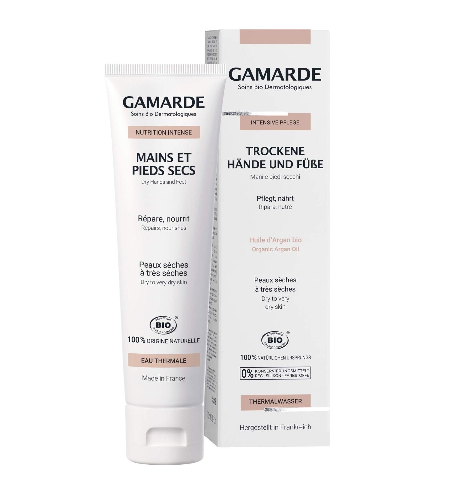 Gamarde Organic Hand & Foot Cream Vegan Unscented Care for Dry Skin | 100ml Moisturizer for Men & Women | Eco-Friendly Packaging - Buy Online on GoSupps.com