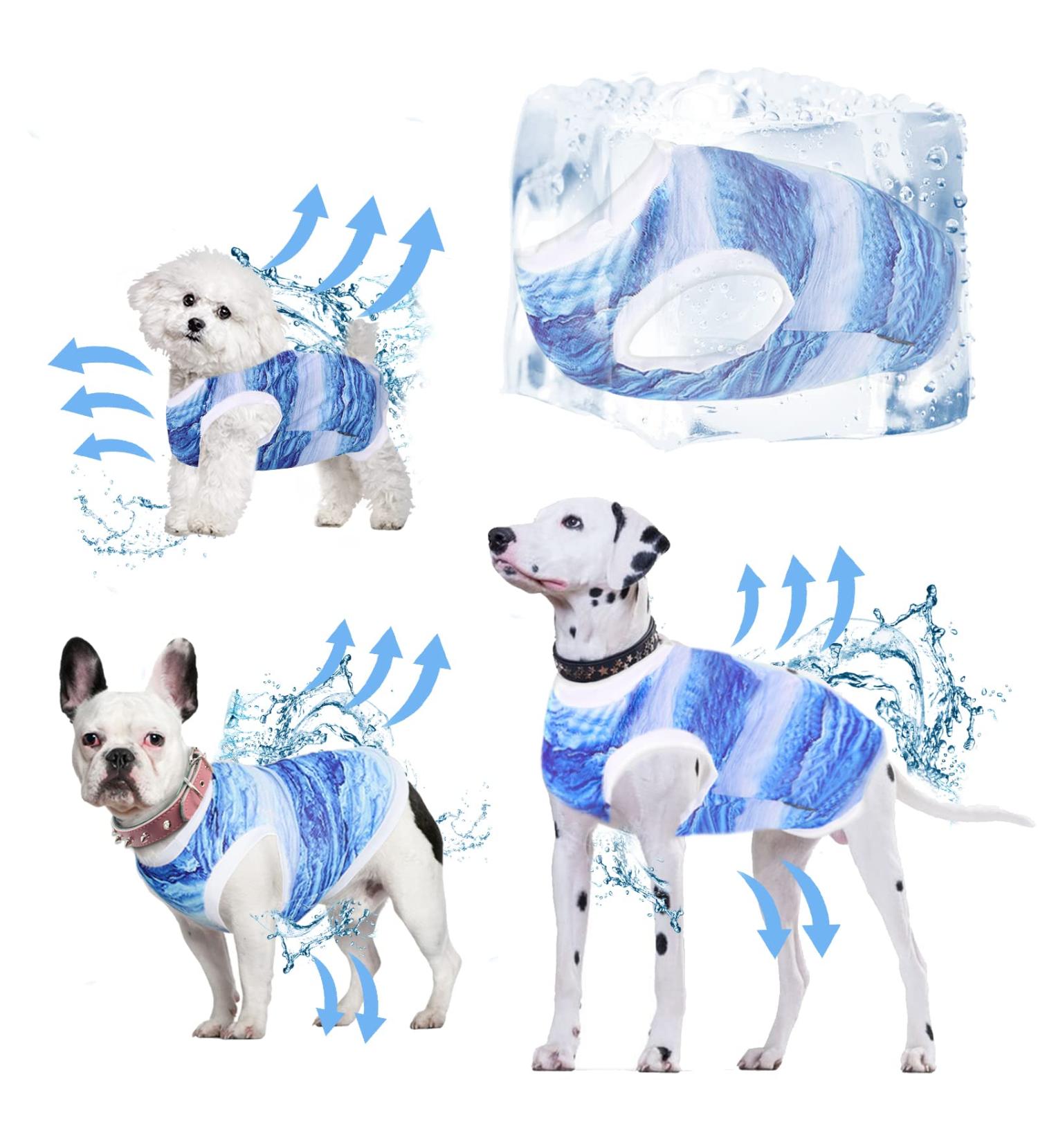 Cool Summer Dog Shirt & Vest for Small Dogs - Breathable Fashionable Pet Clothing | Blue Puppy Sweatshirt for Beach - Buy Online on GoSupps.com