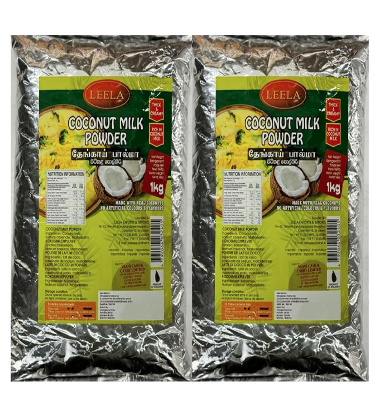 Leela Coconut Milk Powder Made With Real Coconuts No Artificial Colours And Flavours Thick And Creamy Rich In Coconut Milk 1Kg Pack Of 2 Coconut Milk Powder 1KG Pack Of 2 - Buy Online on GoSupps.com
