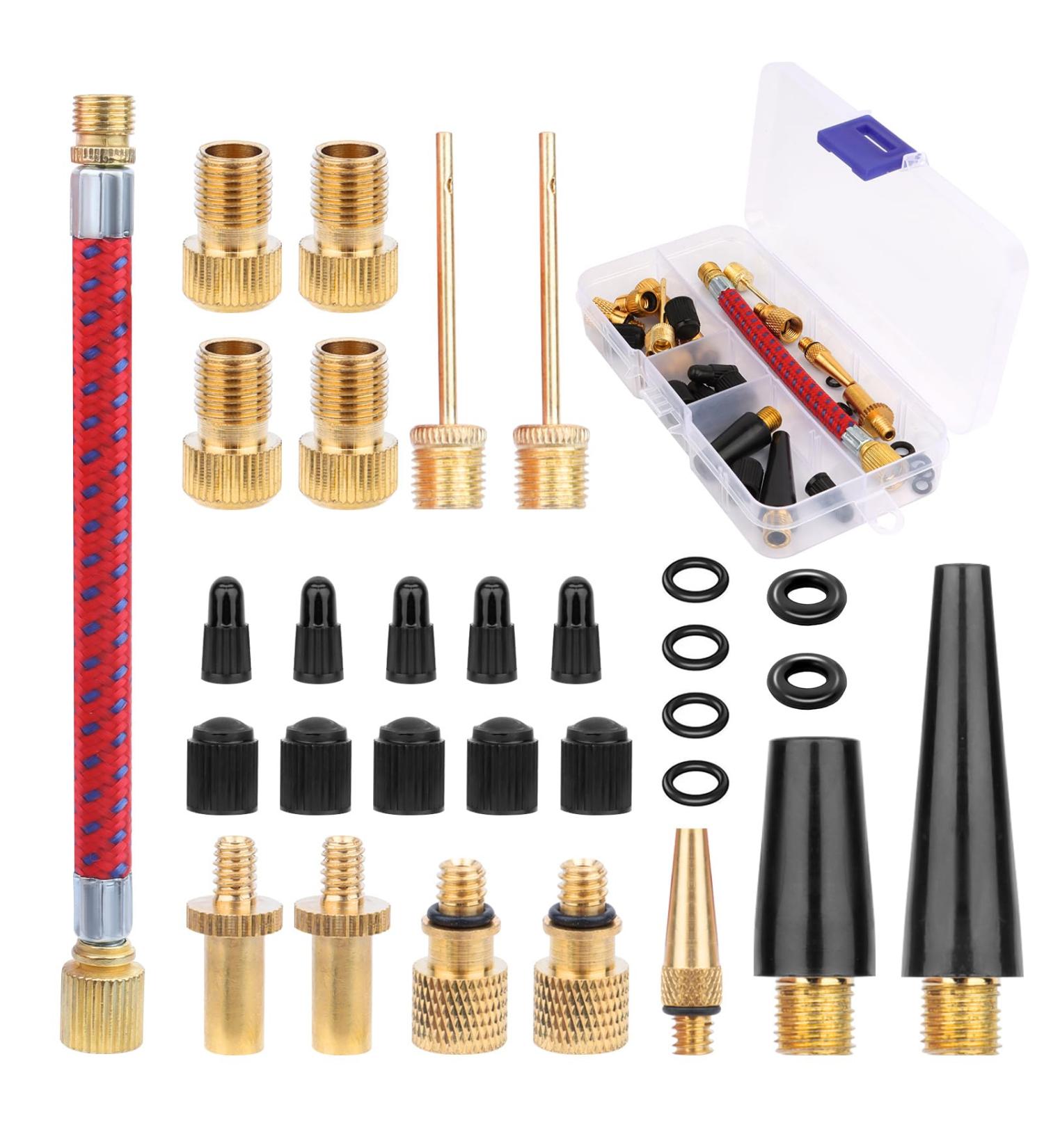 Ukofew 30-Piece Bicycle Valve Adapter Set - Universal DV SV AV Accessories for All Bike Valves - Buy Online on GoSupps.com
