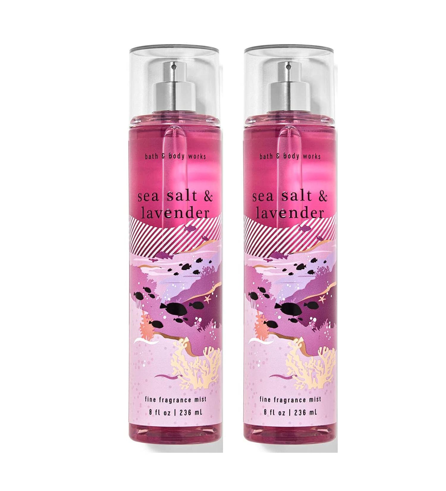 Bath and Body Works Sea Salt & Lavender Fine Fragrance Mists Pack Of 2 8 oz. Bottles (Sea Salt & Lavender)