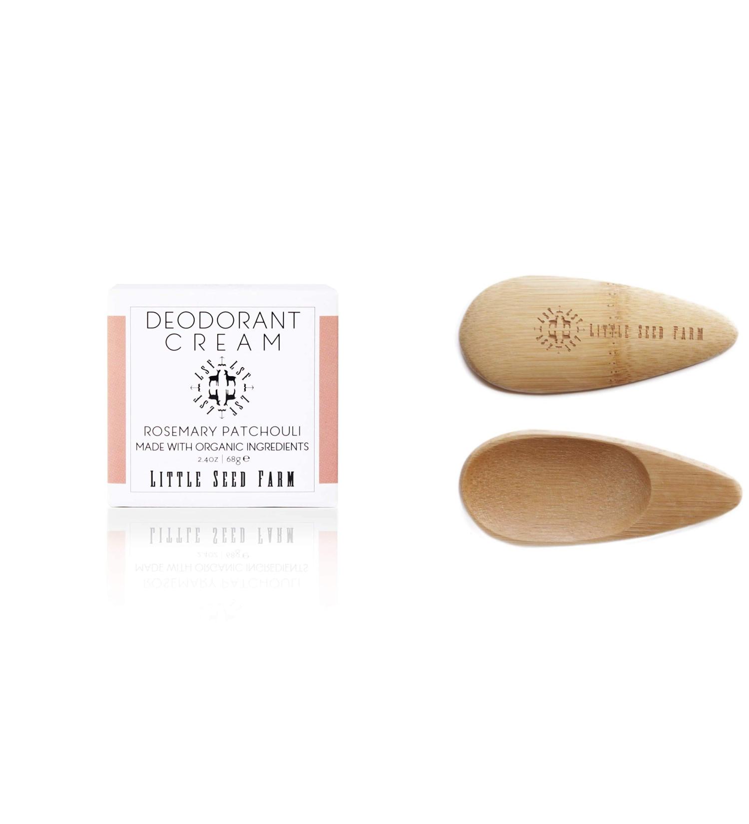 Little Seed Farm All Natural Deodorant Cream Aluminum Free Deodorant for Women or Men 2.4 Ounce - Rosemary Patchouli + Applicators Bundle - Buy Online on GoSupps.com