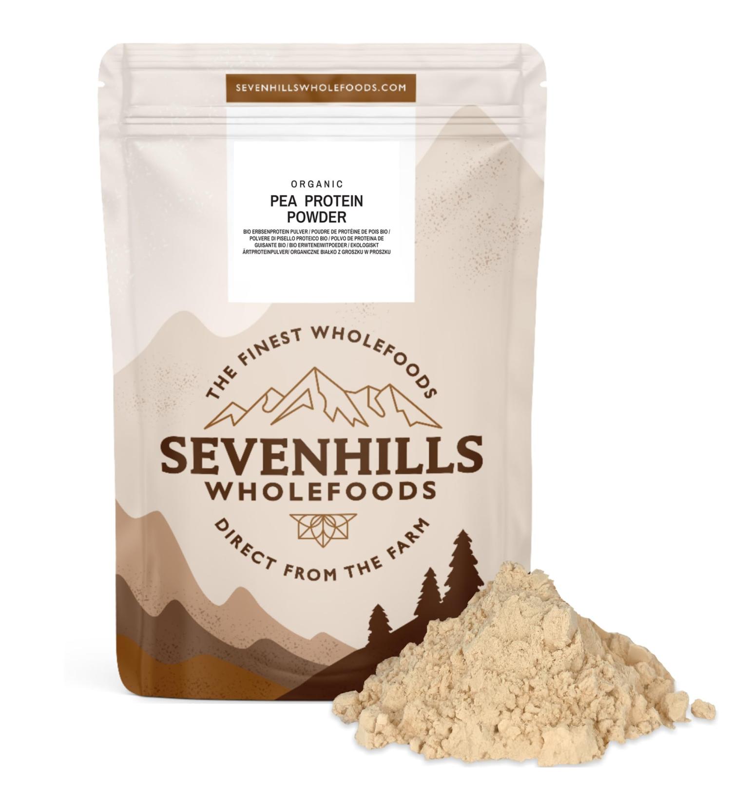 Sevenhills Wholefoods Organic Pea Protein Powder 1.8kg - Protein Content 84% - Buy Online on GoSupps.com