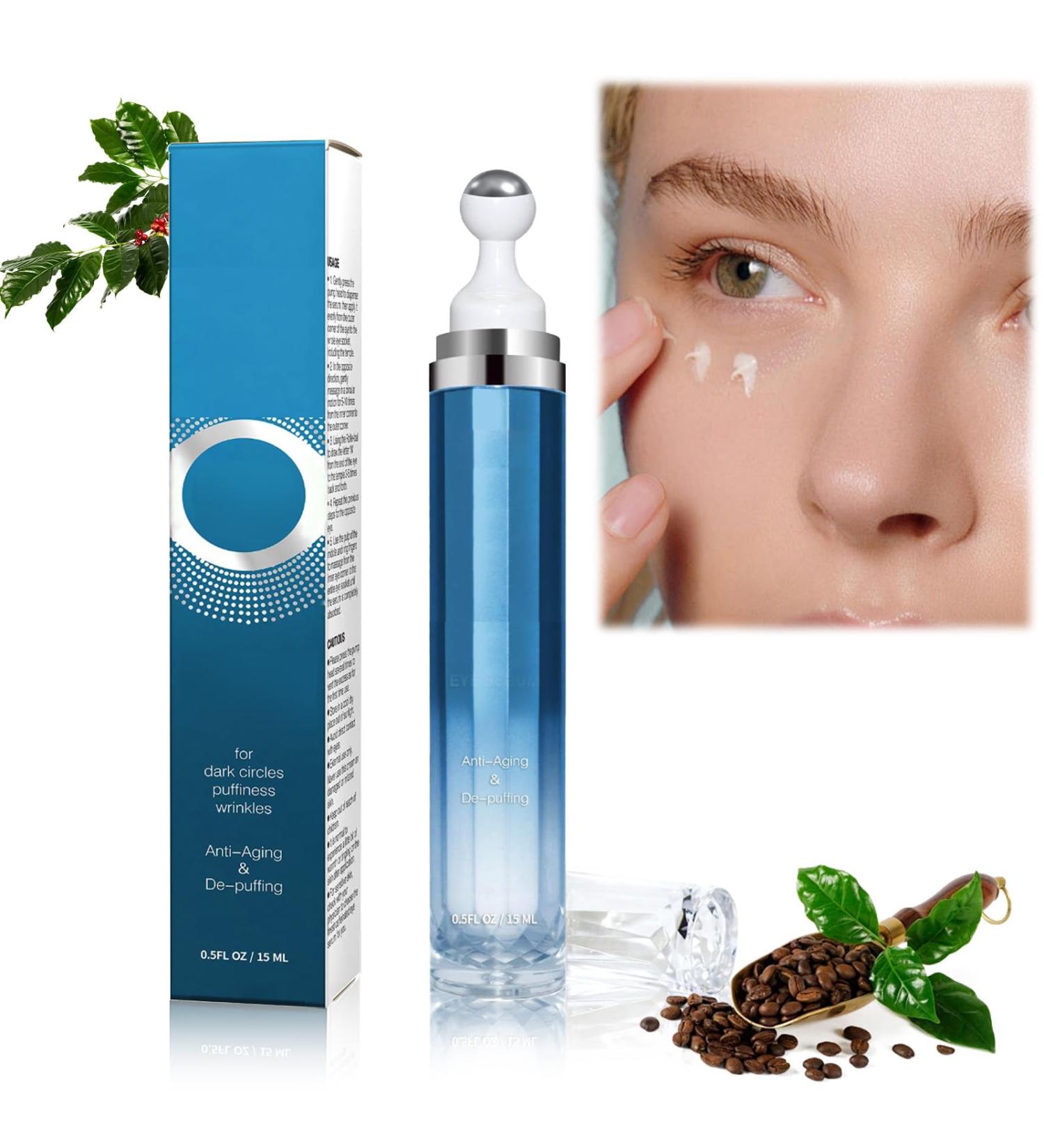 Funnaura Dark Circle Caffeine Eye Cream 360 Roller Puffy Eyes Bags Under Eyes Reduce Wrinkles and Fine Lines - Buy Online on GoSupps.com