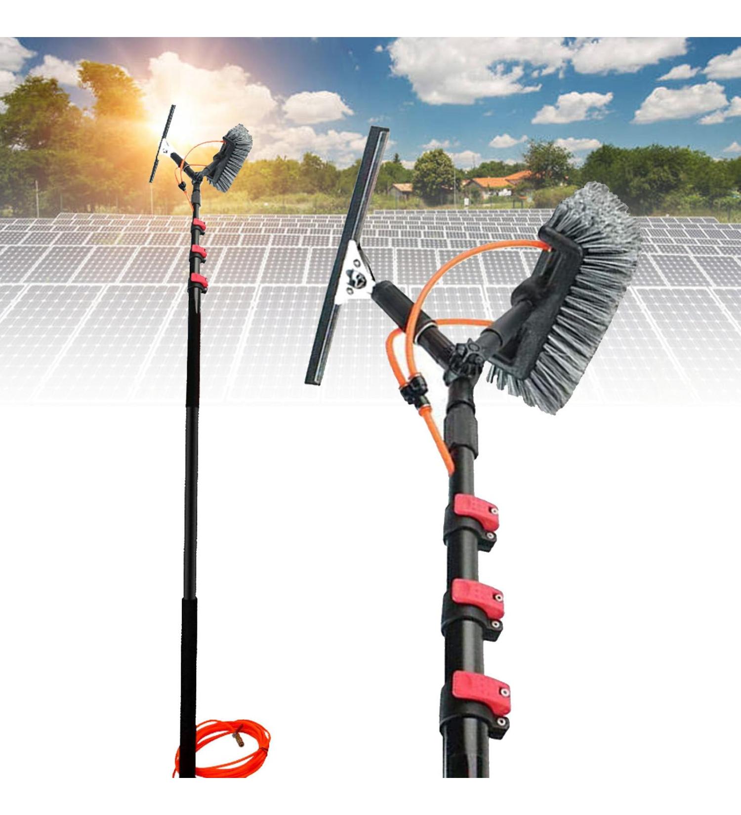 Water Fed Pole Kit 12ft-39ft Length Water Fed Brush w/Squeegee Water Fed Cleaning System 2-in-1 Aluminum Outdoor Window Cleaner Hose Cleaning Tool for Window Glass 39FT/12M - Buy Online on GoSupps.com