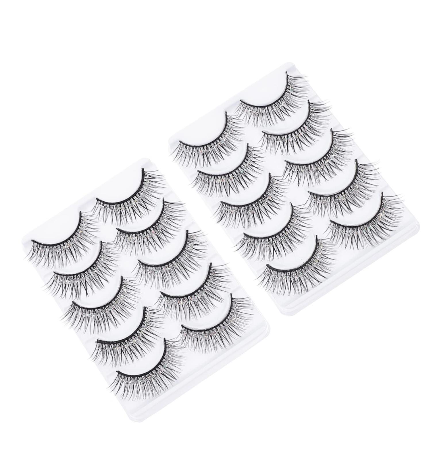Beavorty 10 Pairs eyelashes natural eye lashes fluffy eyeslash long extension eyeslash halloween makeup supplies faux lashes christmas eye lashes fiber Glitter powder 3d slender - Buy Online on GoSupps.com