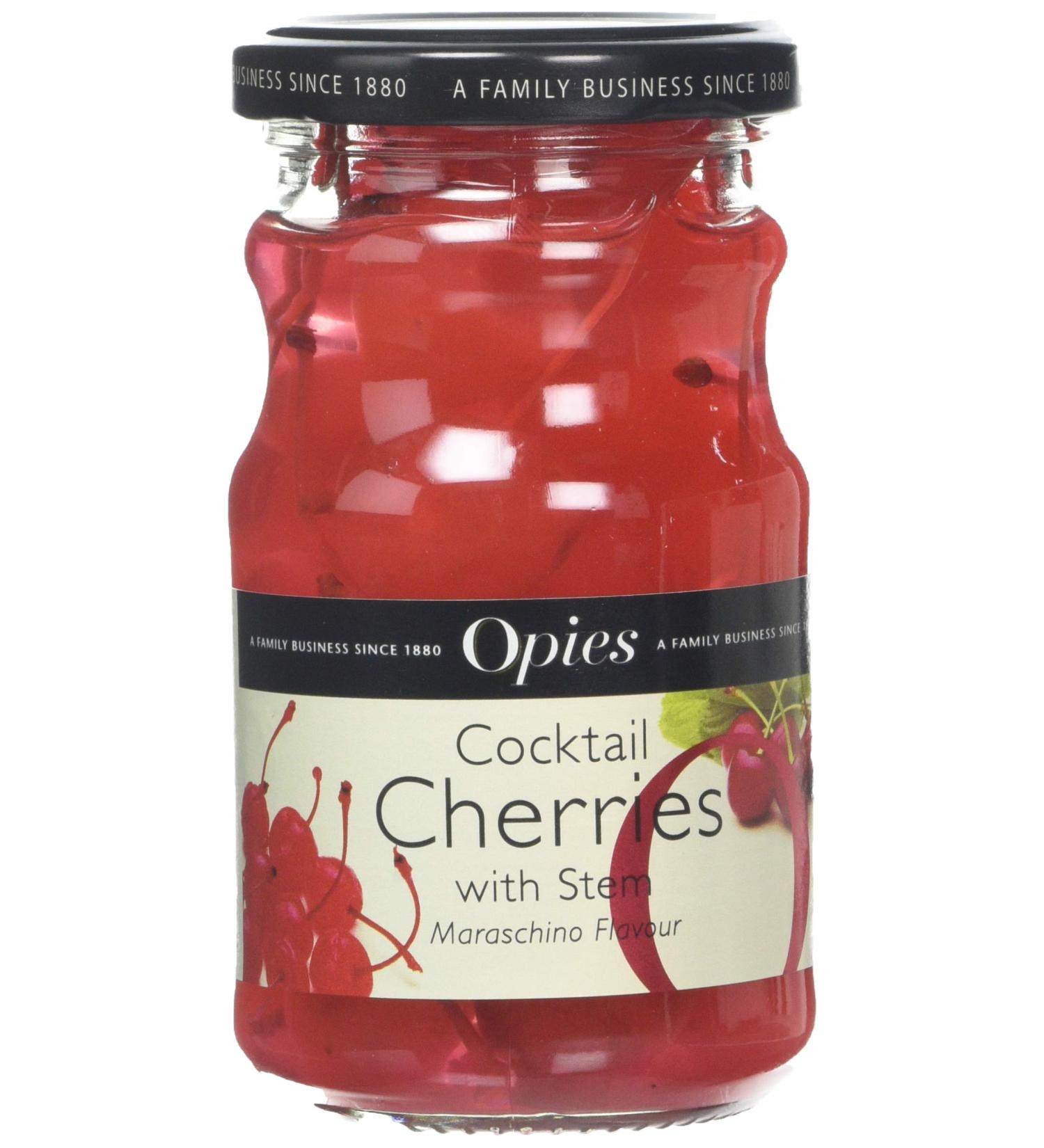 Opies Red Marachino Cocktail Cherries 225g Jar - Perfect for Cocktails (Pack of 1) - Buy Online on GoSupps.com