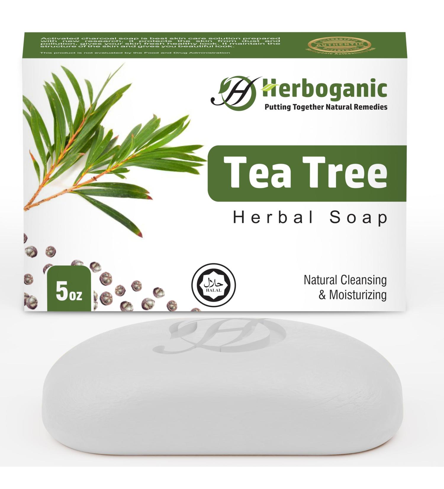 Buy Tea Tree Oil Herbal Soap | Natural Exfoliating Bar Soap with Essential Oils | Hydrating & Moisturizing | 5 oz | Unisex | Ship Internationally - Buy Online on GoSupps.com