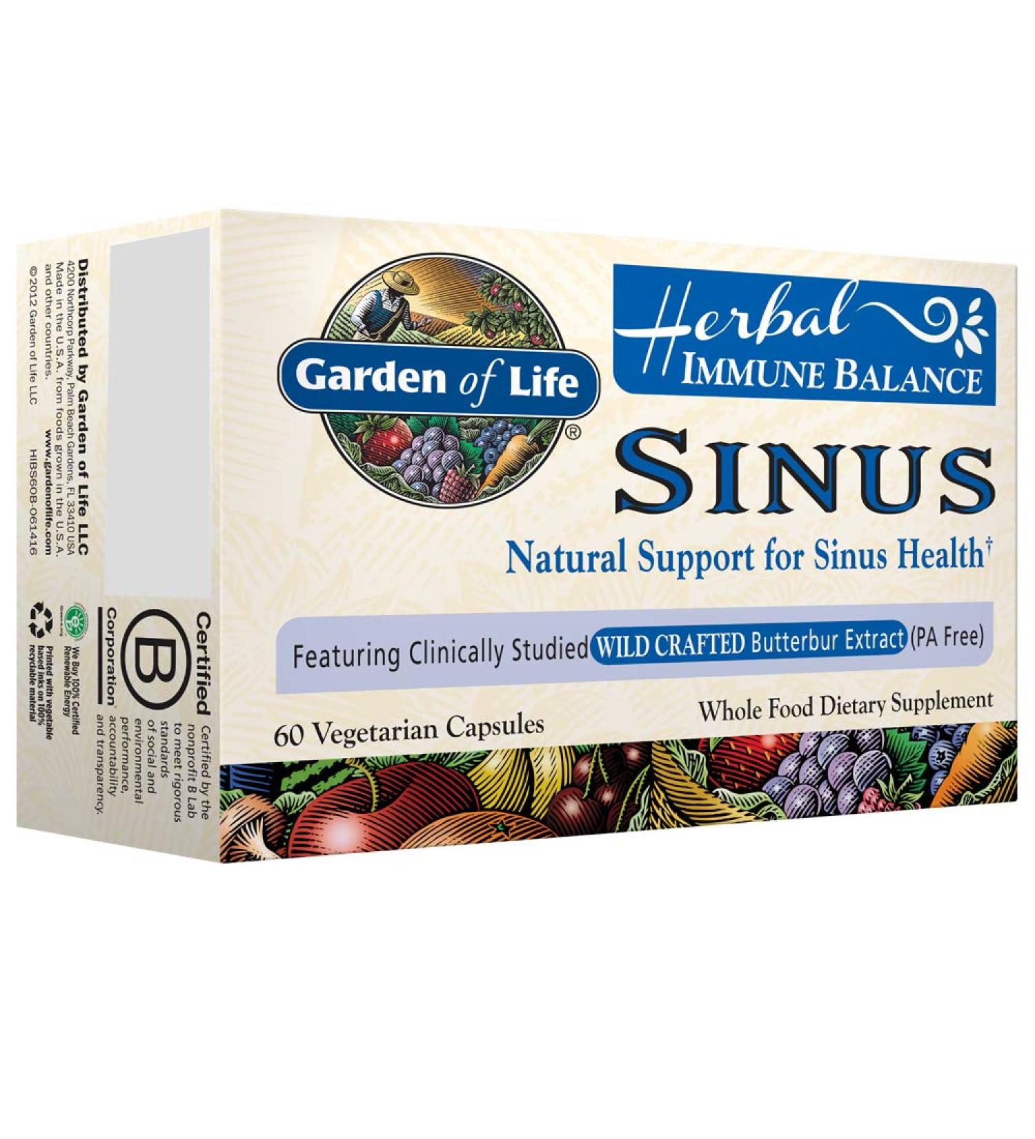 Garden of Life Herbal Immune Balance Sinus - 60 Vegetarian Capsules for Natural Immune Support - Buy Online on GoSupps.com