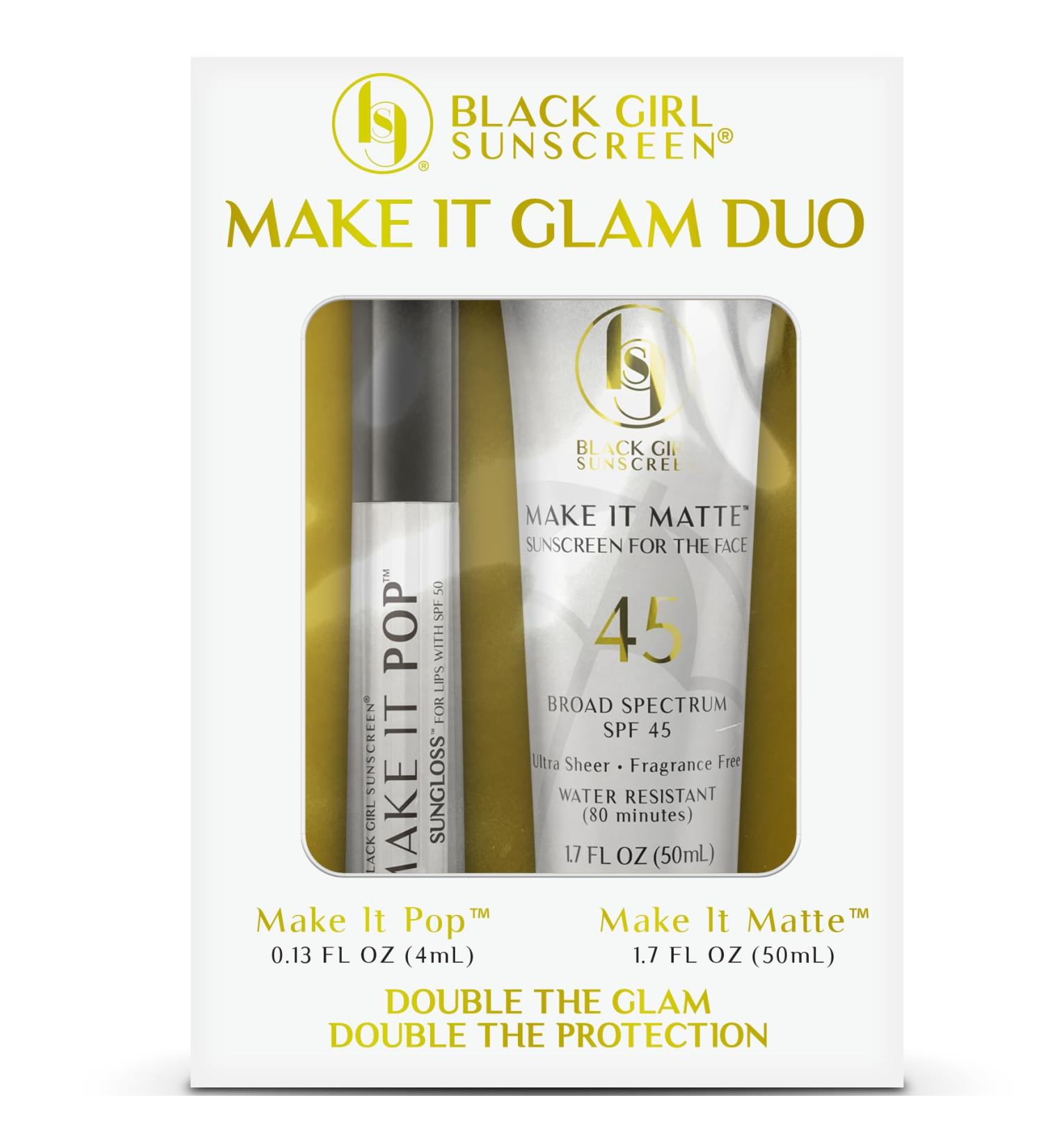 Buy Face & Lip Sunscreen Make It Glam Duo - SPF 45 Matte & SPF 50 Gloss | International Shipping Available - Buy Online on GoSupps.com