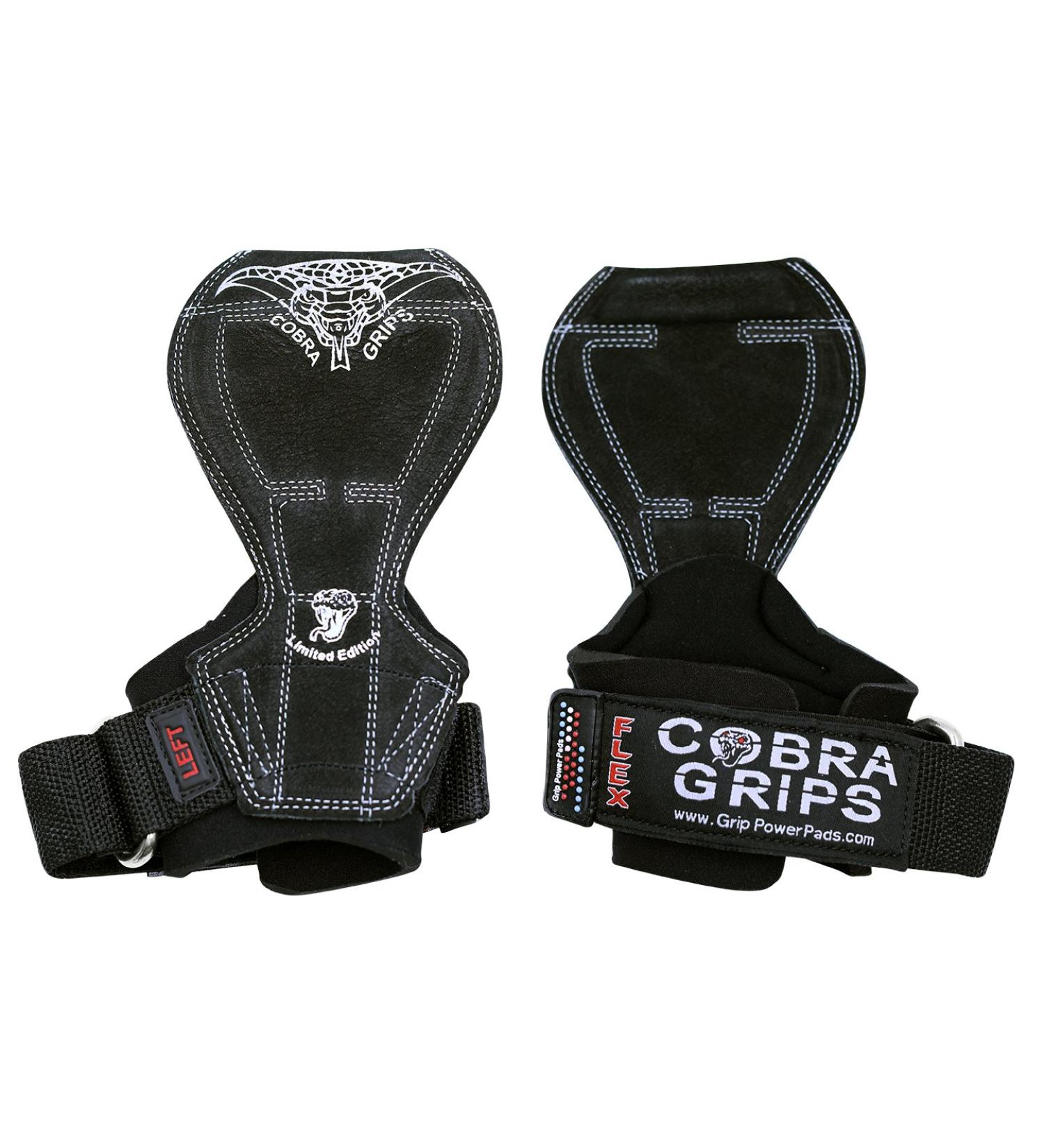 Cobra Grips Flex 2018 Weight Lifting Gloves - Heavy Duty Straps for Deadlifts & Bodybuilding - Small Black Leather - Buy Online on GoSupps.com